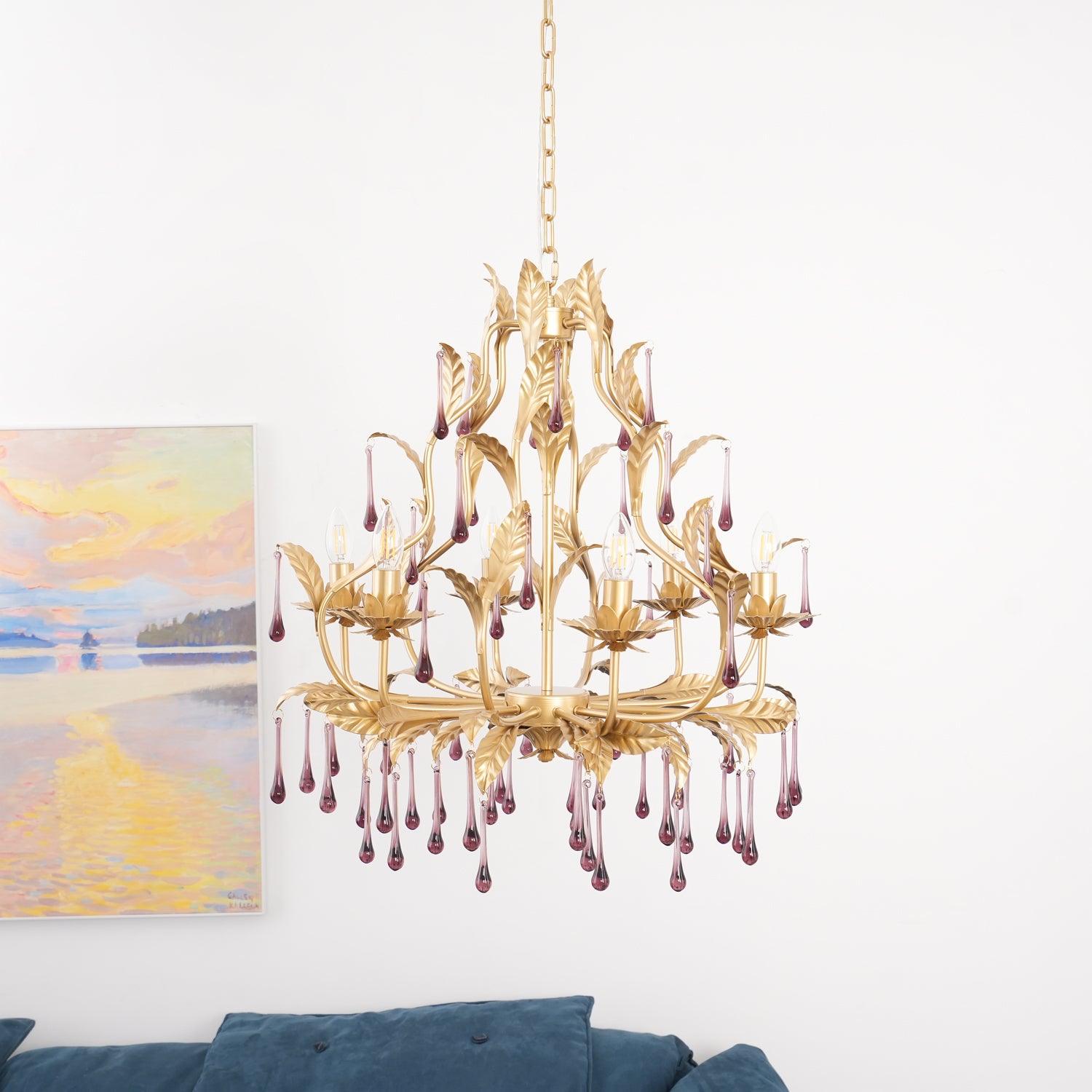 Amethyst Drops Glass Chandelier - Letslighting