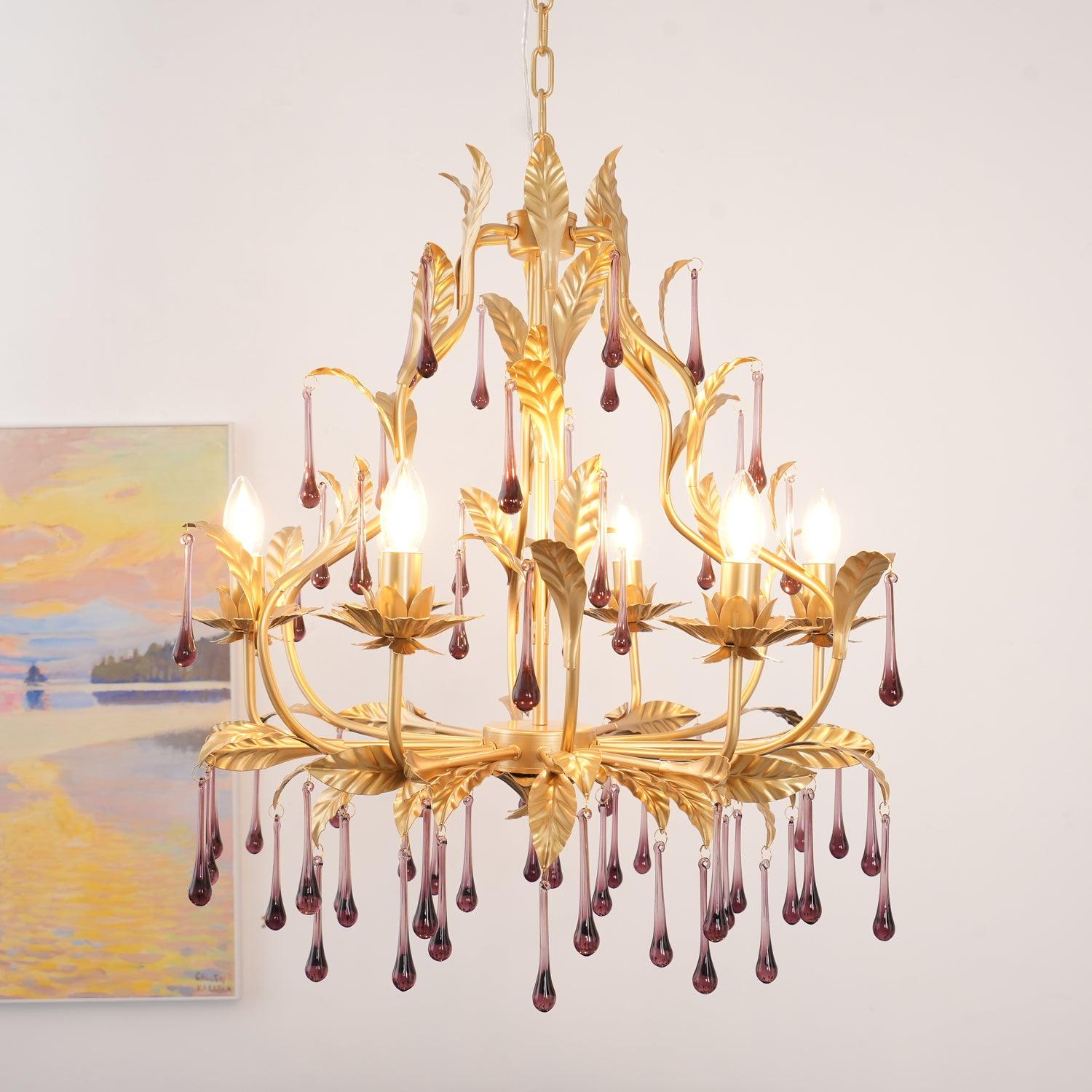 Amethyst Drops Glass Chandelier - Letslighting