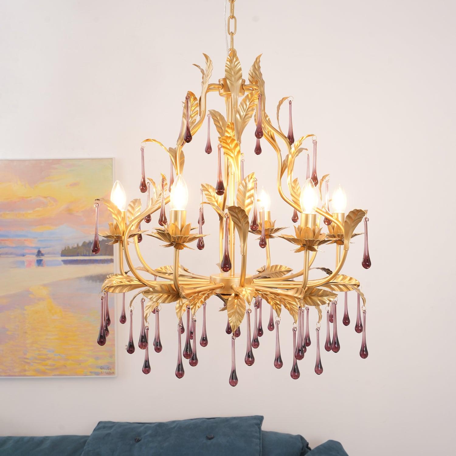 Amethyst Drops Glass Chandelier - Letslighting