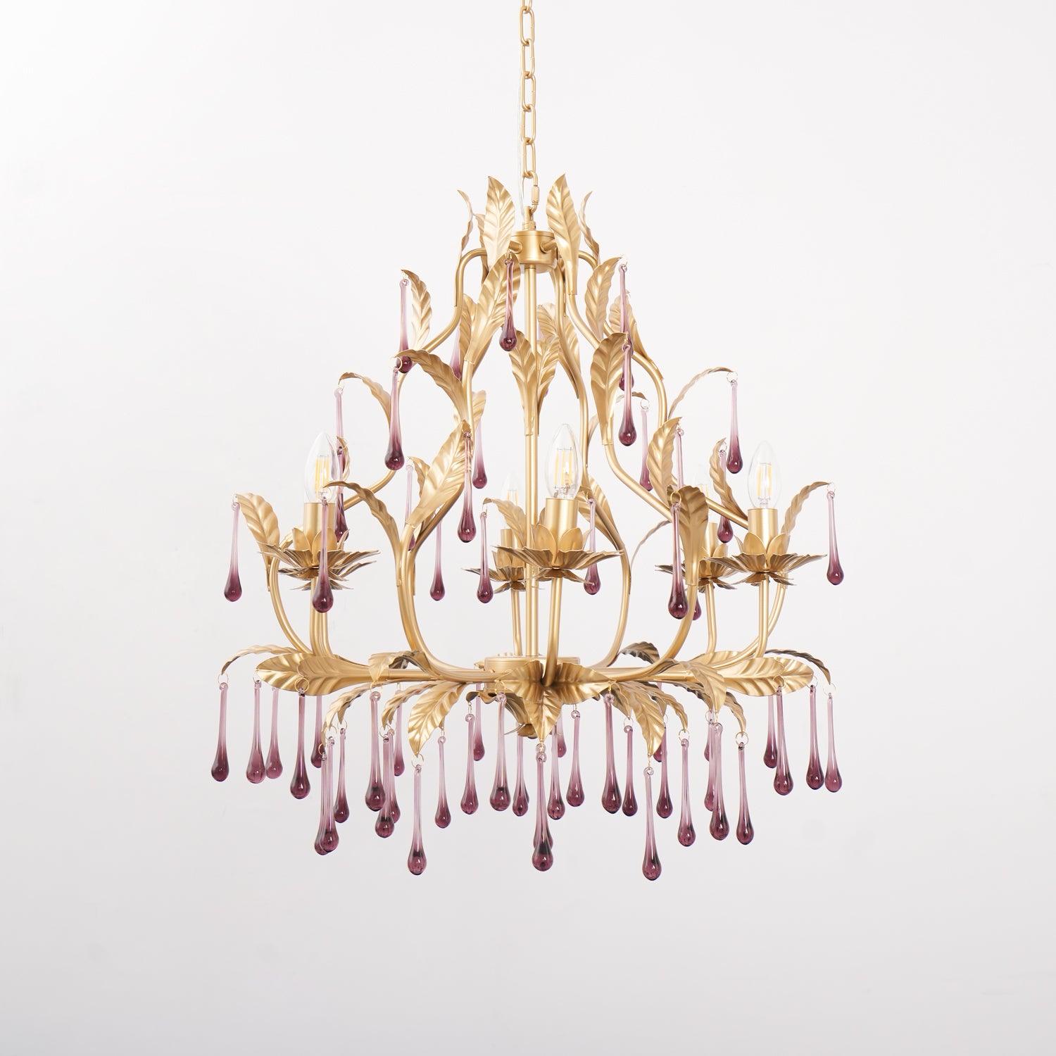 Amethyst Drops Glass Chandelier - Letslighting