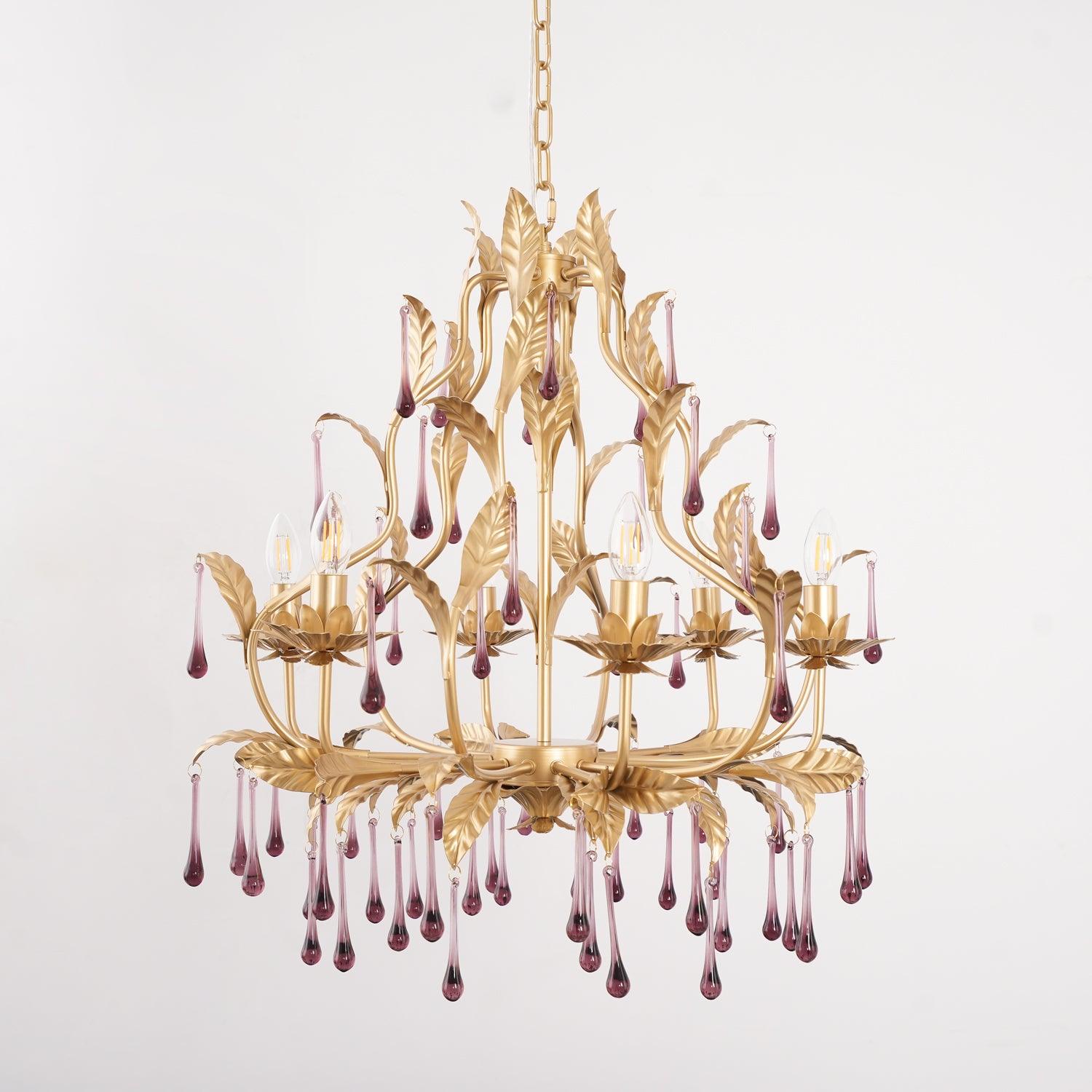 Amethyst Drops Glass Chandelier - Letslighting