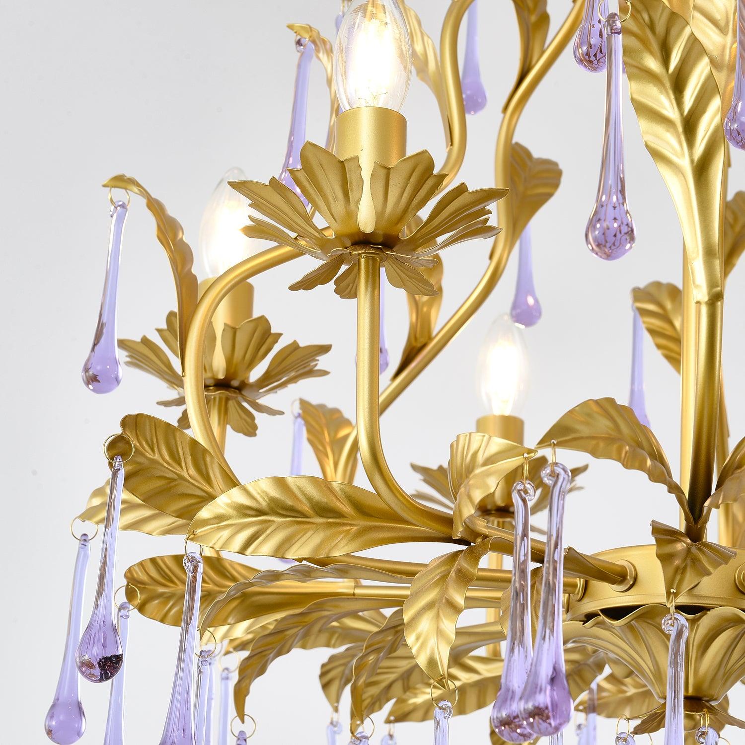 Amethyst Drops Glass Chandelier - Letslighting