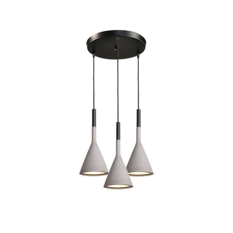 Conical Concrete Pendant Light - Letslighting