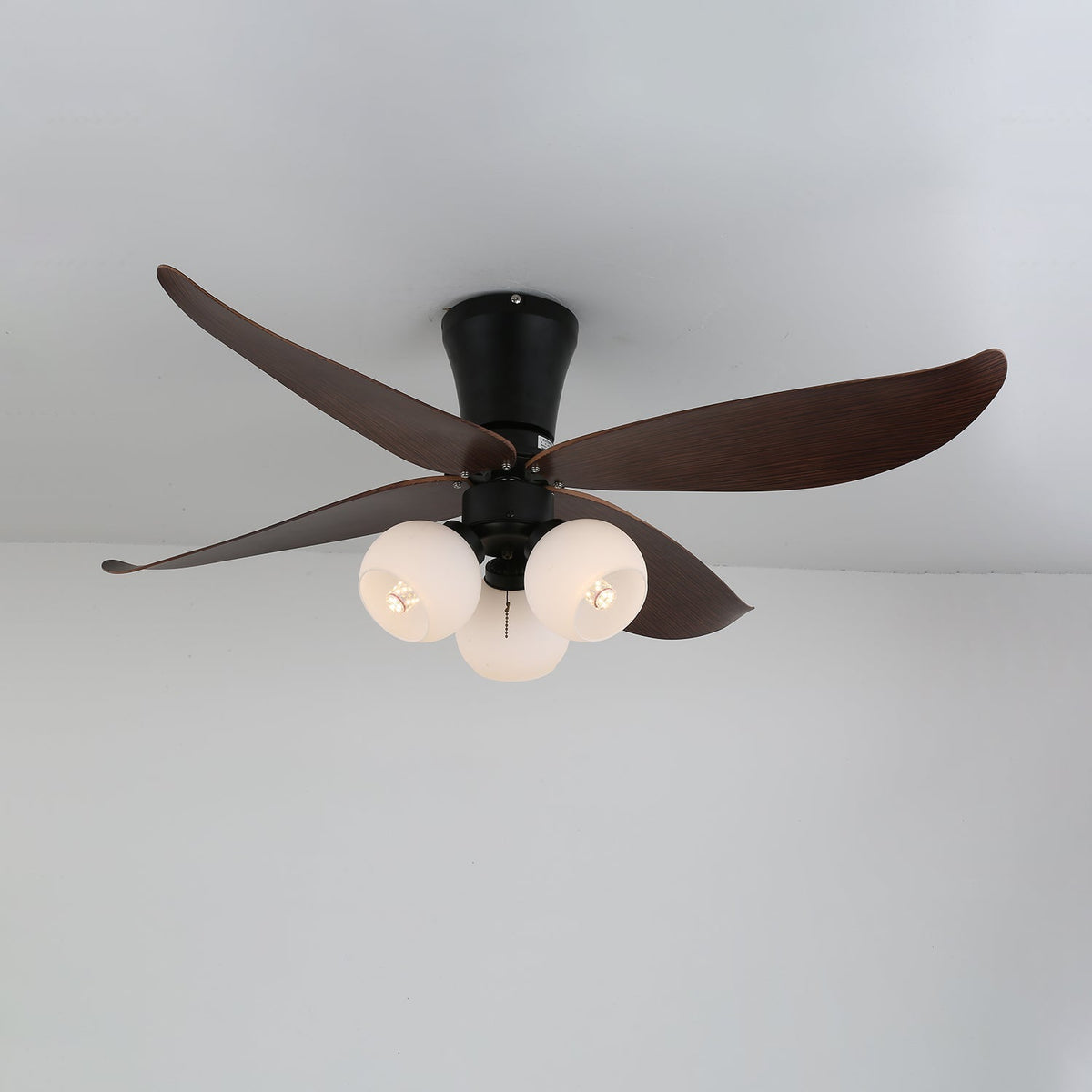 Ventilador de Techo con Luz Lunair Vintage de Madera y Cristal