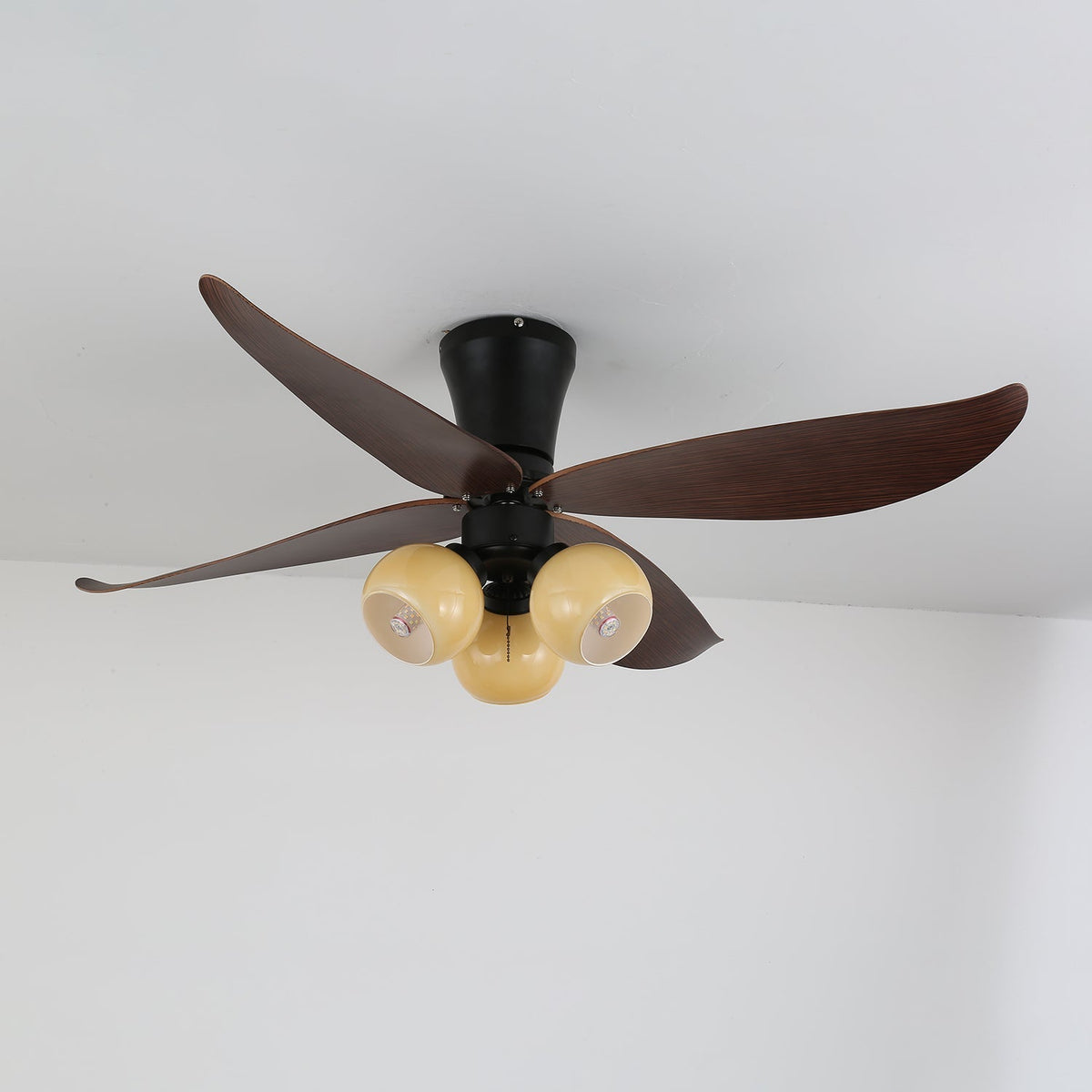Ventilador de Techo con Luz Lunair Vintage de Madera y Cristal