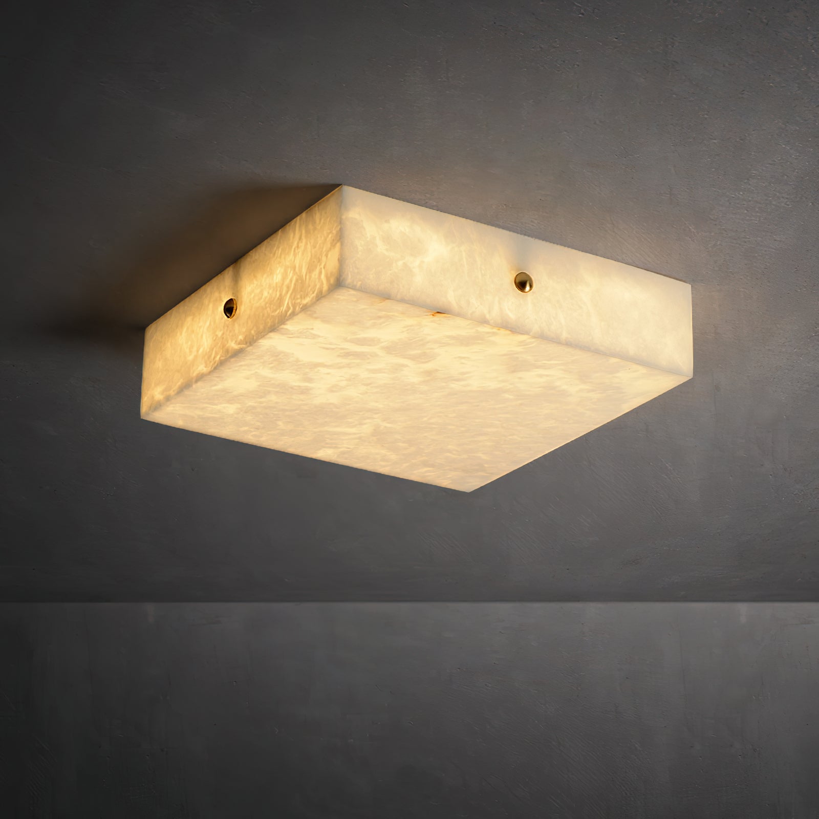 Rauduvys Modern Minimalist Alabaster Flushmount Ceiling Light - Lamp Copper