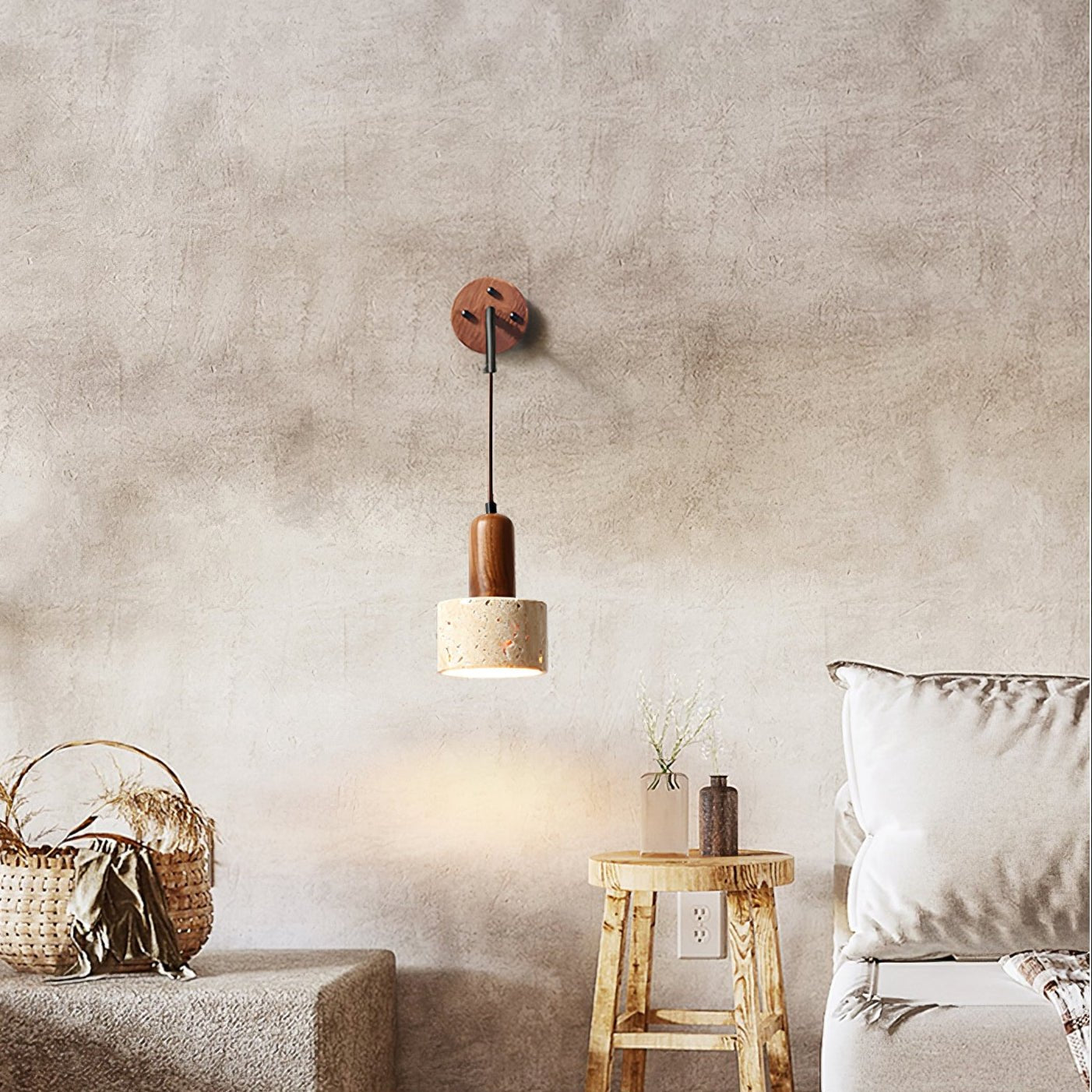 Alcarion Travertine Wall Light - Letslighting