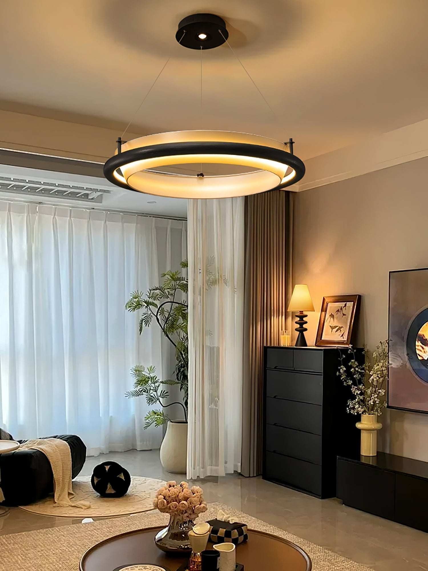 Olvelila Circular Metal Pendant Light - Letslighting