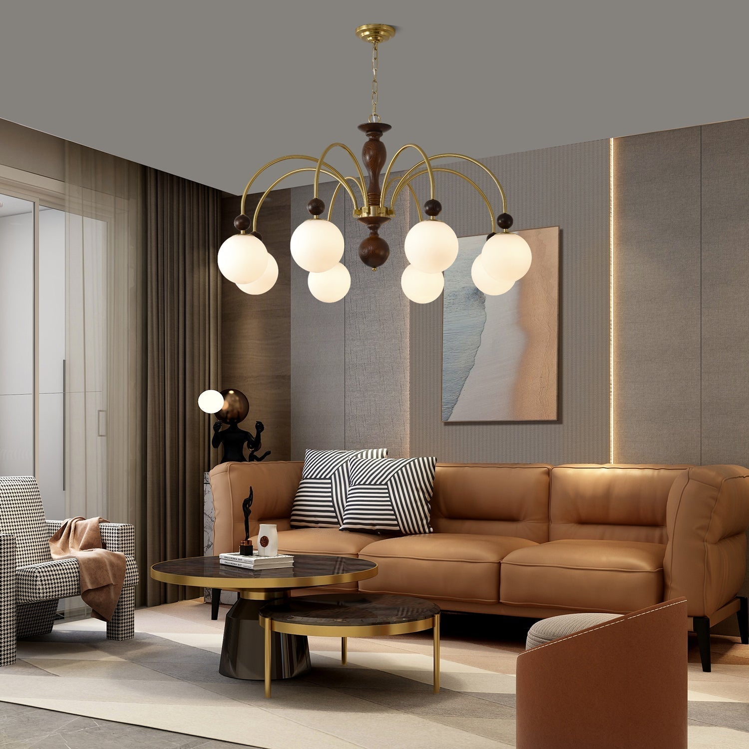 Archway Walnut Color Chandelier - Letslighting