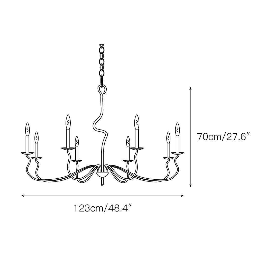 Rauduvyo Modern Minimalist Industrial Metal Chandelier - Lamp Copper
