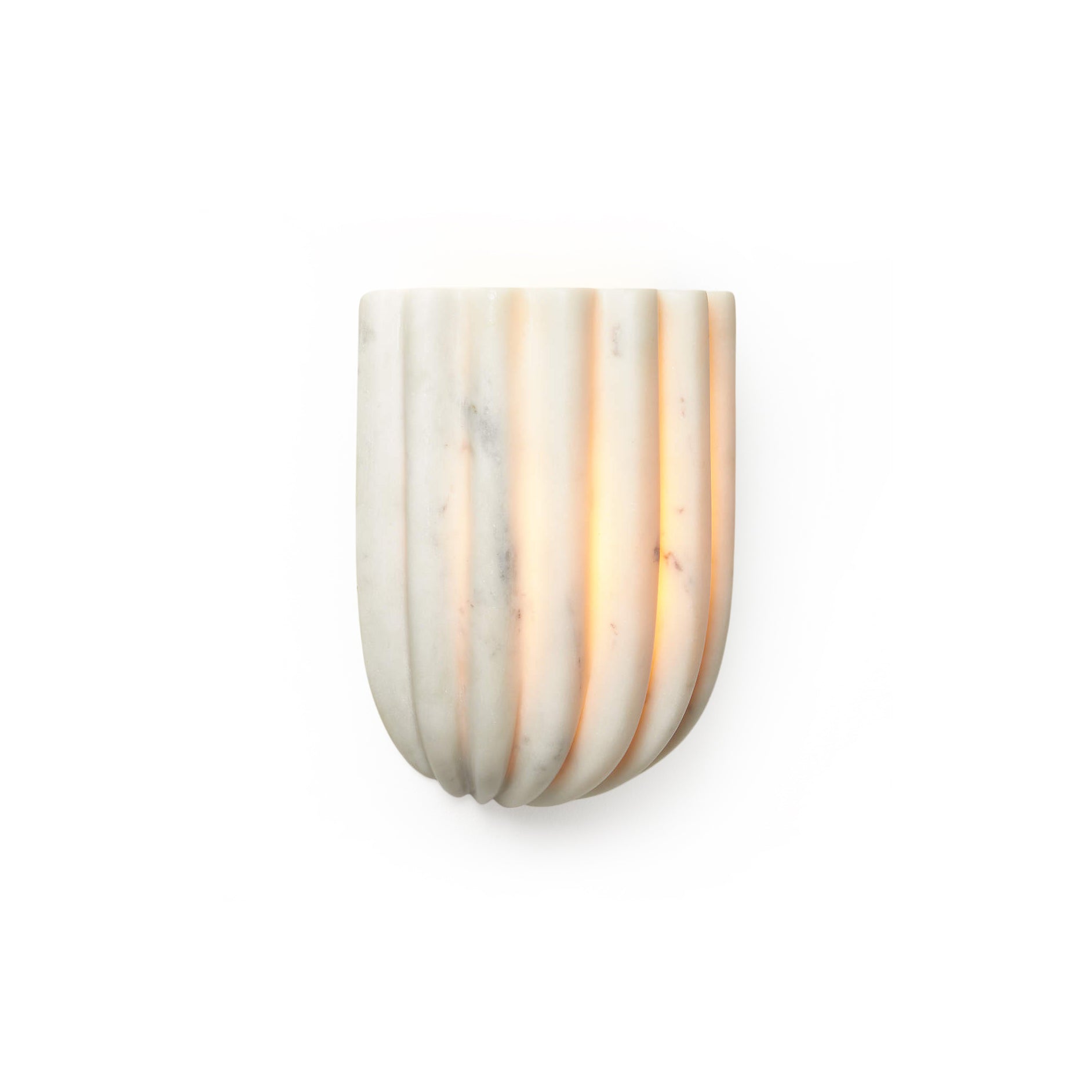 Tinduvys Elegance Ariel Single Marble Fluted Wall Lamp - Lamp Copper