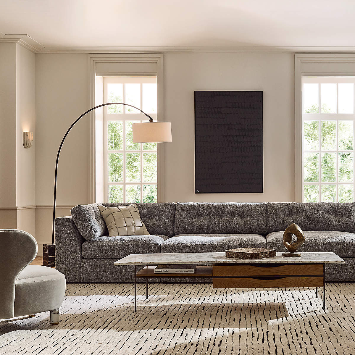 Tinduvys Elegance Ariel Single Marble Fluted Wall Lamp - Lamp Copper