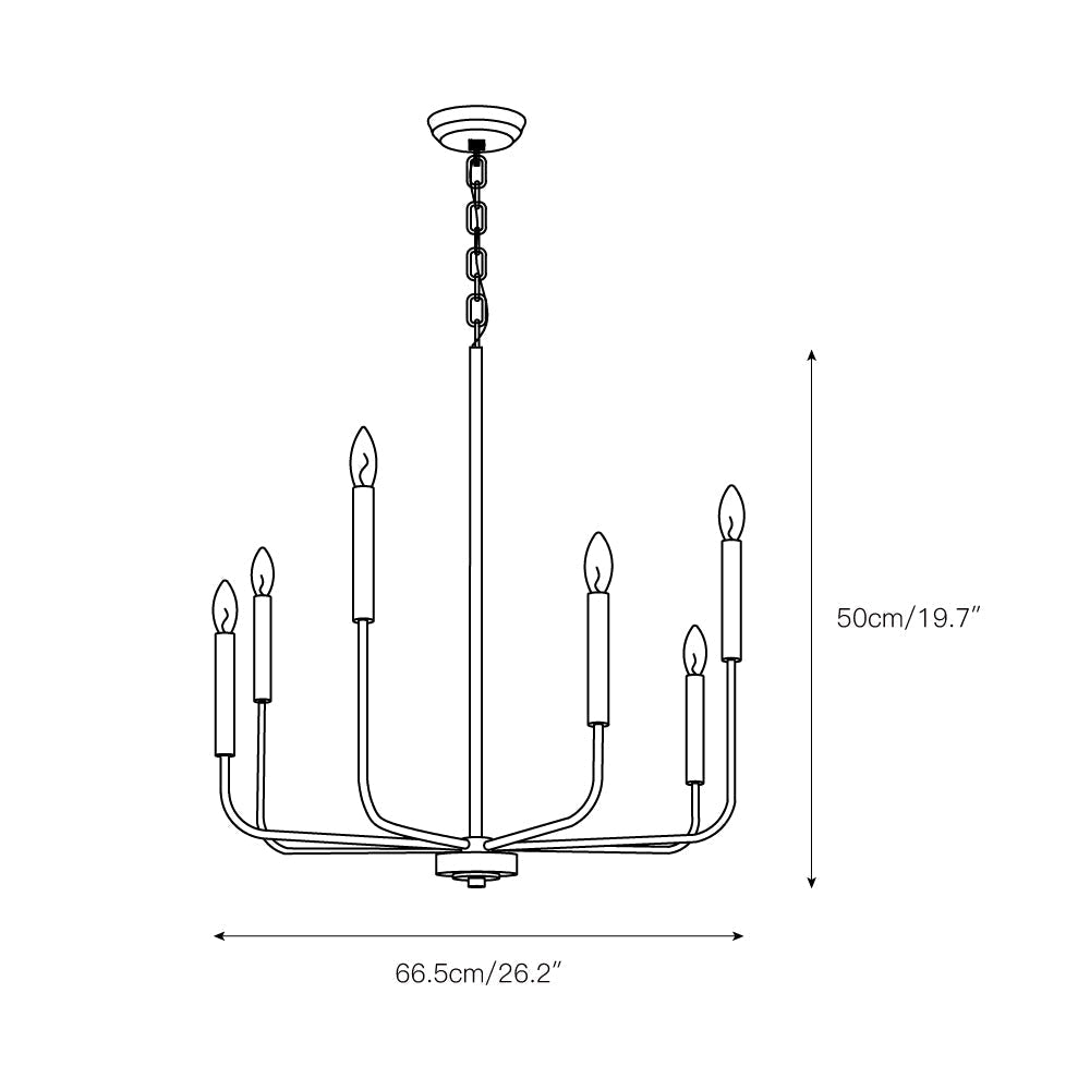 Ulfuvys Modern Candle Industrial Metal Chandelier - Lamp Copper