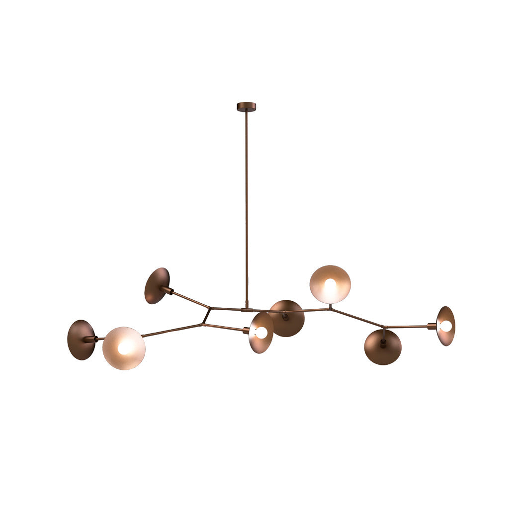 Tinduvyo Modern Minimalist Metal Glass Chandelier - Lamp Copper