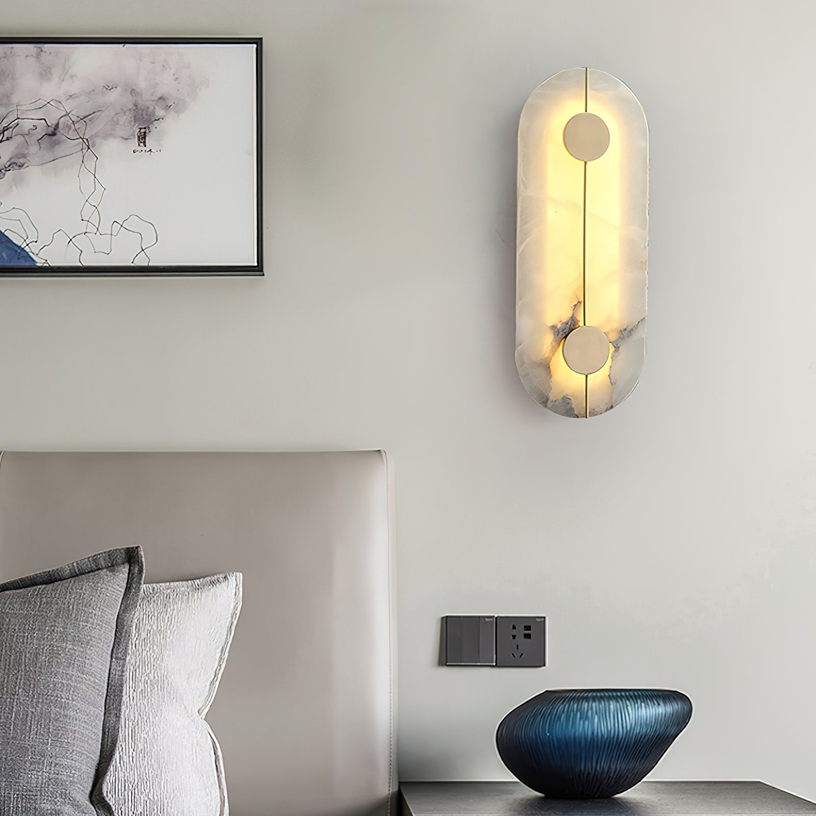 Waegnuvyo Modern Minimalist Alabaster Wall Lamp - Lamp Copper