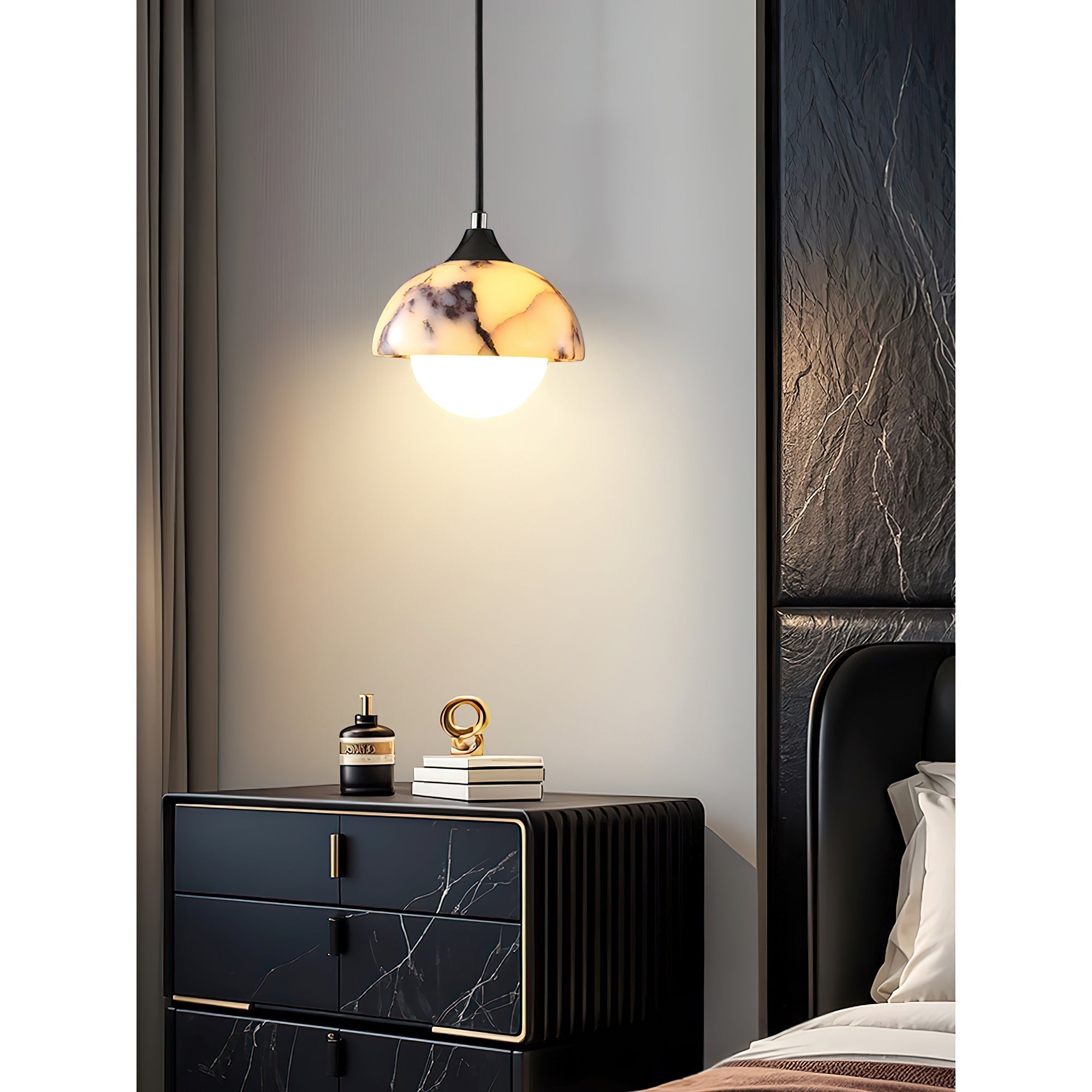 Yrvuvys Modern Minimalist Marble Pendant Lamp - Lamp Copper