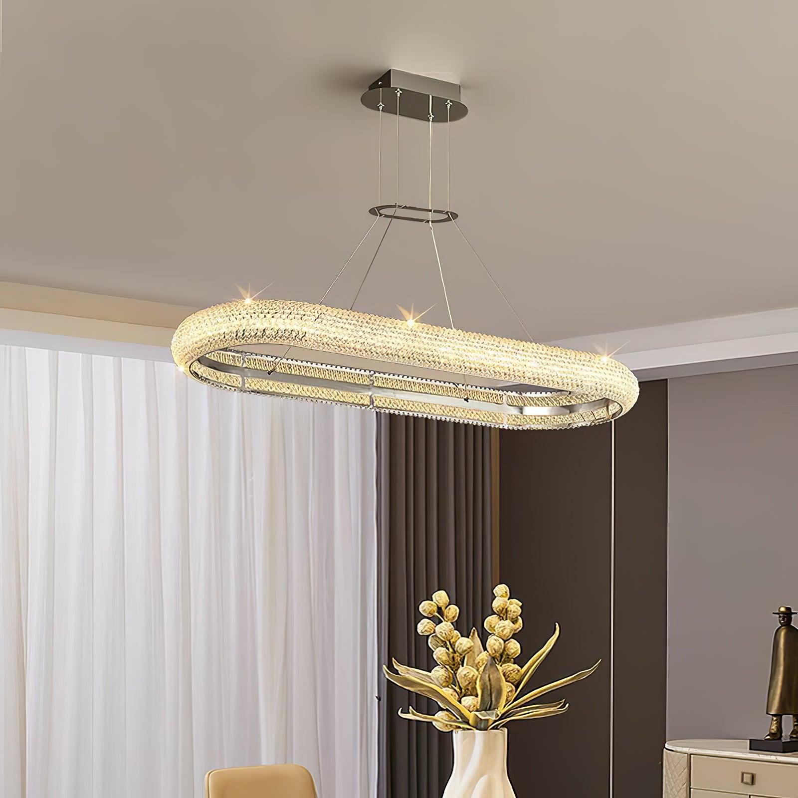 Vazorora Modern Minimalist Ring Metal Crystal Chandelier - Letslighting