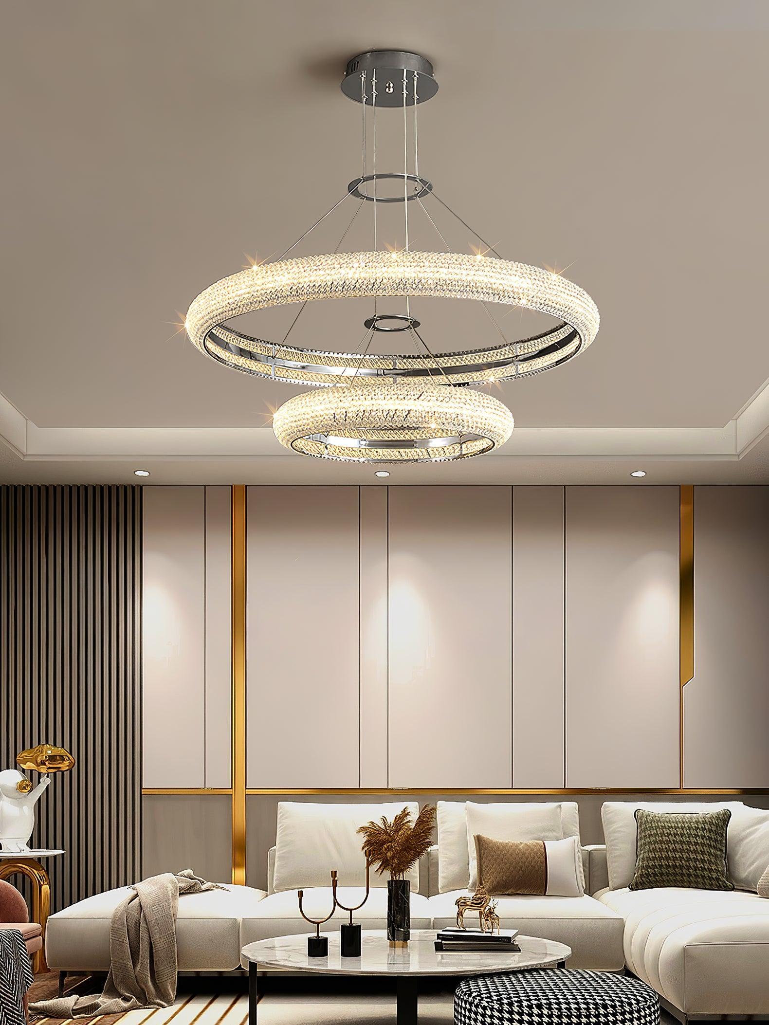 Vazorora Modern Minimalist Ring Metal Crystal Chandelier - Letslighting