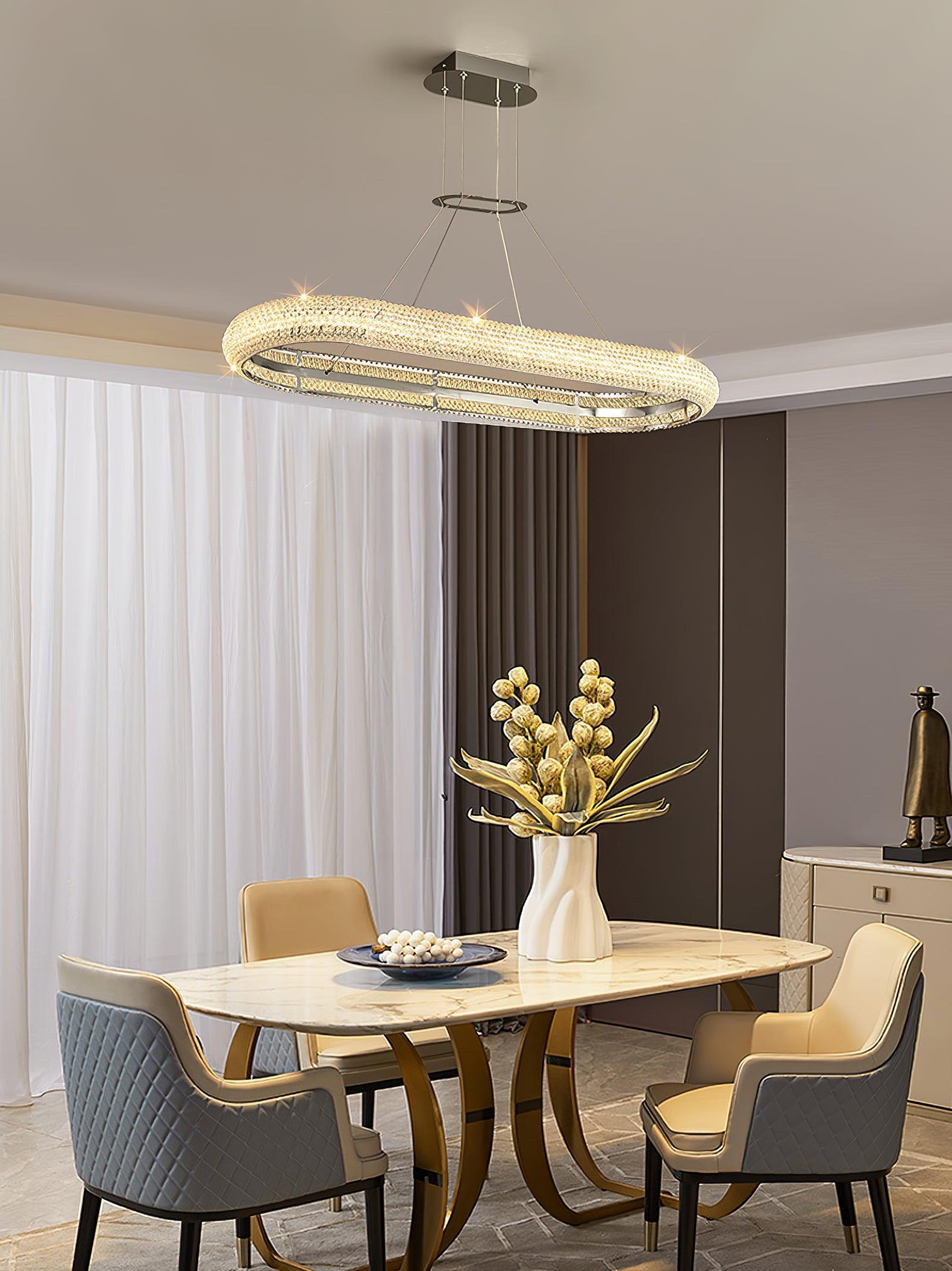 Vazorora Modern Minimalist Ring Metal Crystal Chandelier - Letslighting