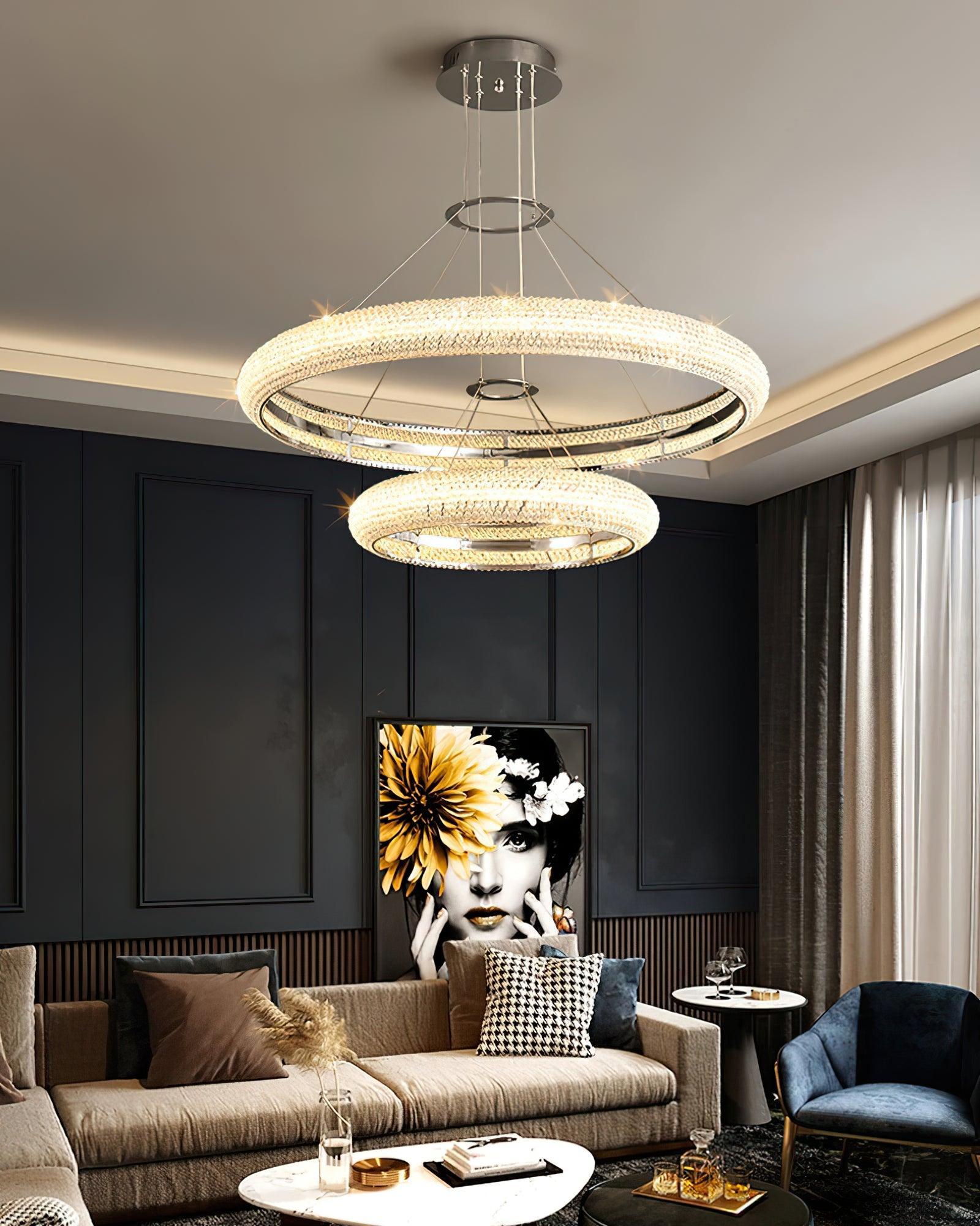 Vazorora Modern Minimalist Ring Metal Crystal Chandelier - Letslighting