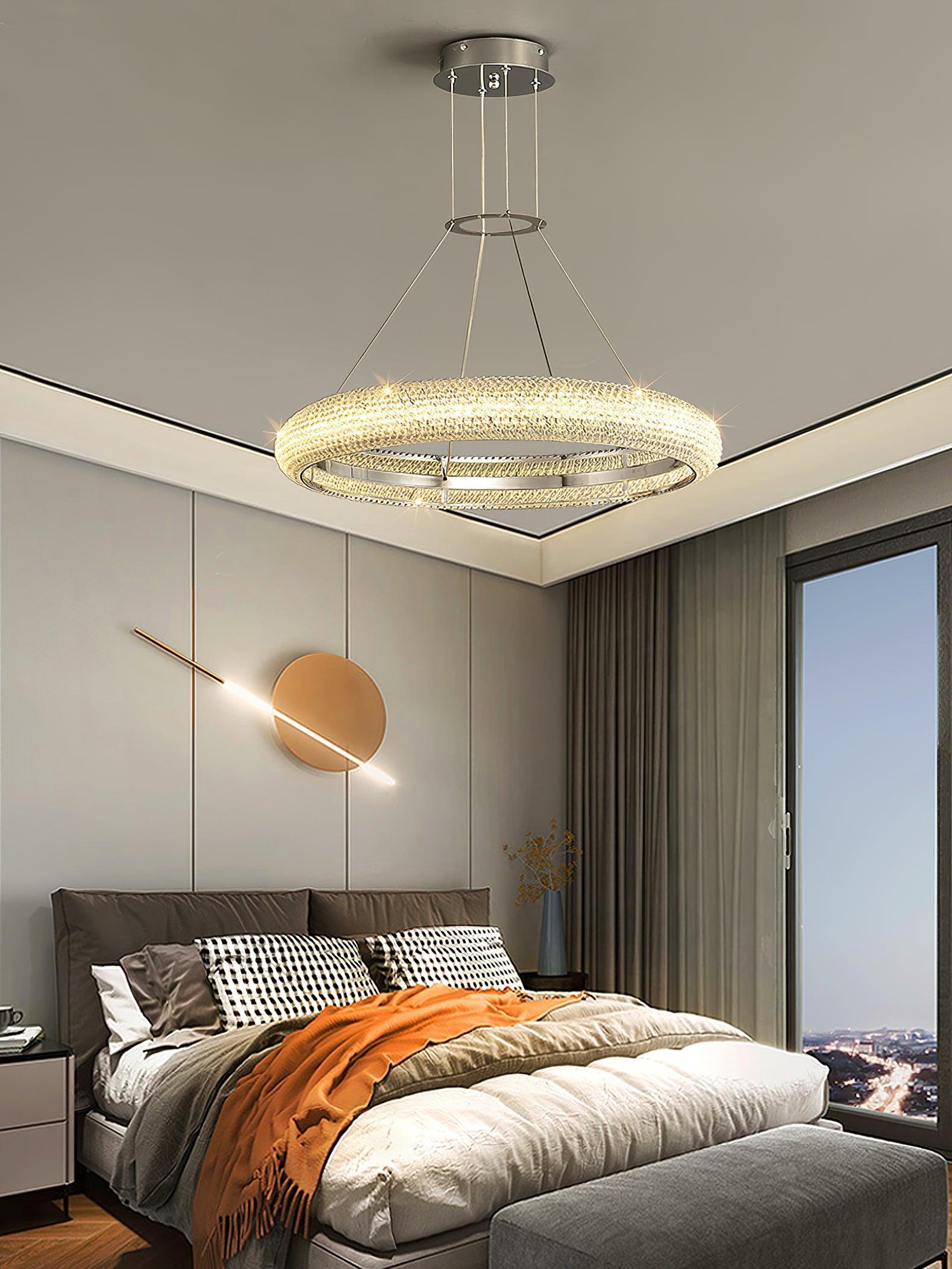 Vazorora Modern Minimalist Ring Metal Crystal Chandelier - Letslighting