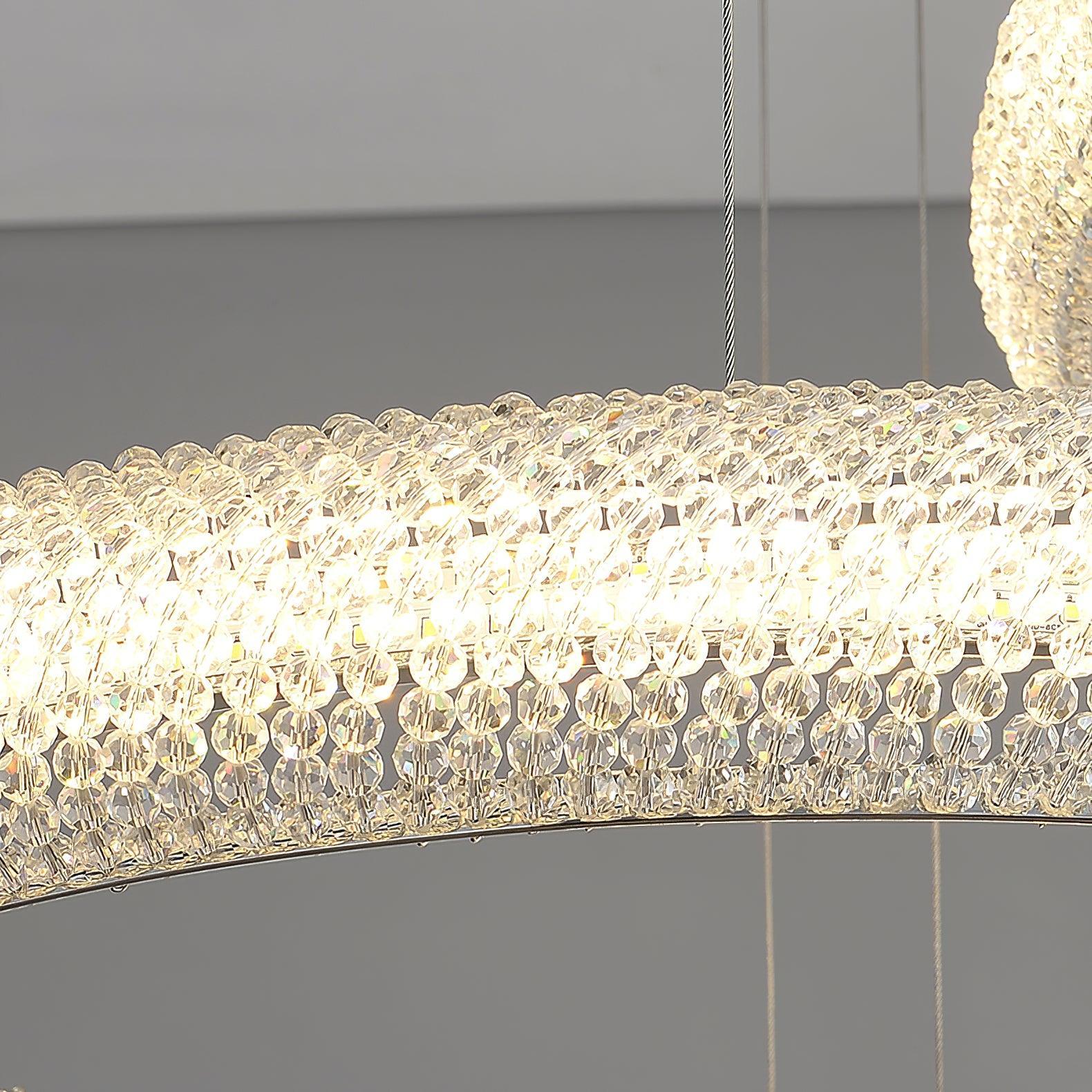 Vazorora Modern Minimalist Ring Metal Crystal Chandelier - Letslighting