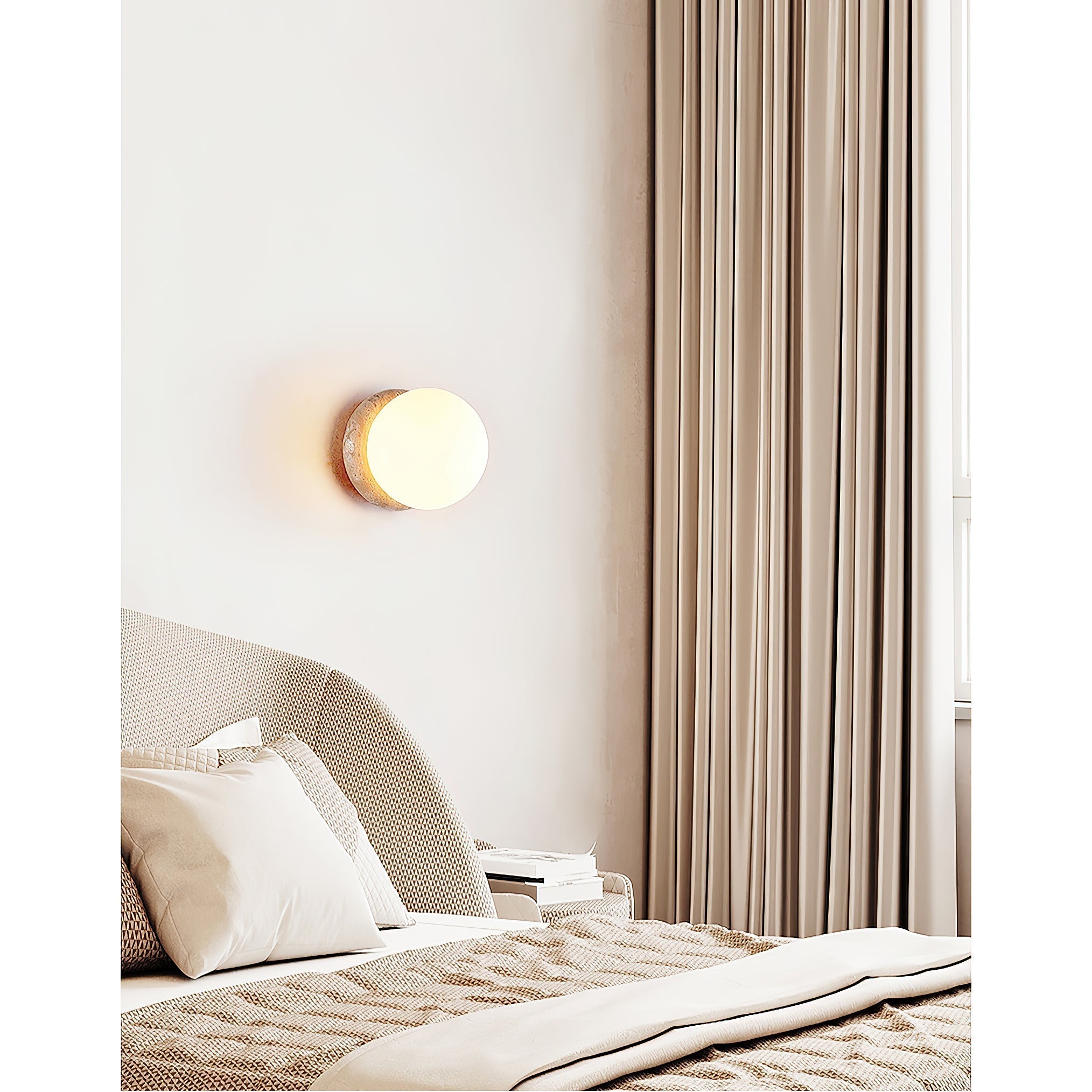 Blikuvys Modern Minimalist Travertine Glass Wall Lamp - Lamp Copper