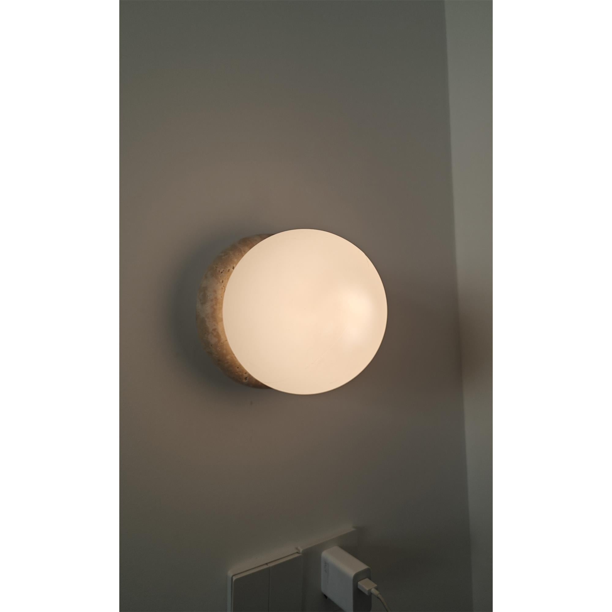Blikuvys Modern Minimalist Travertine Glass Wall Lamp - Lamp Copper