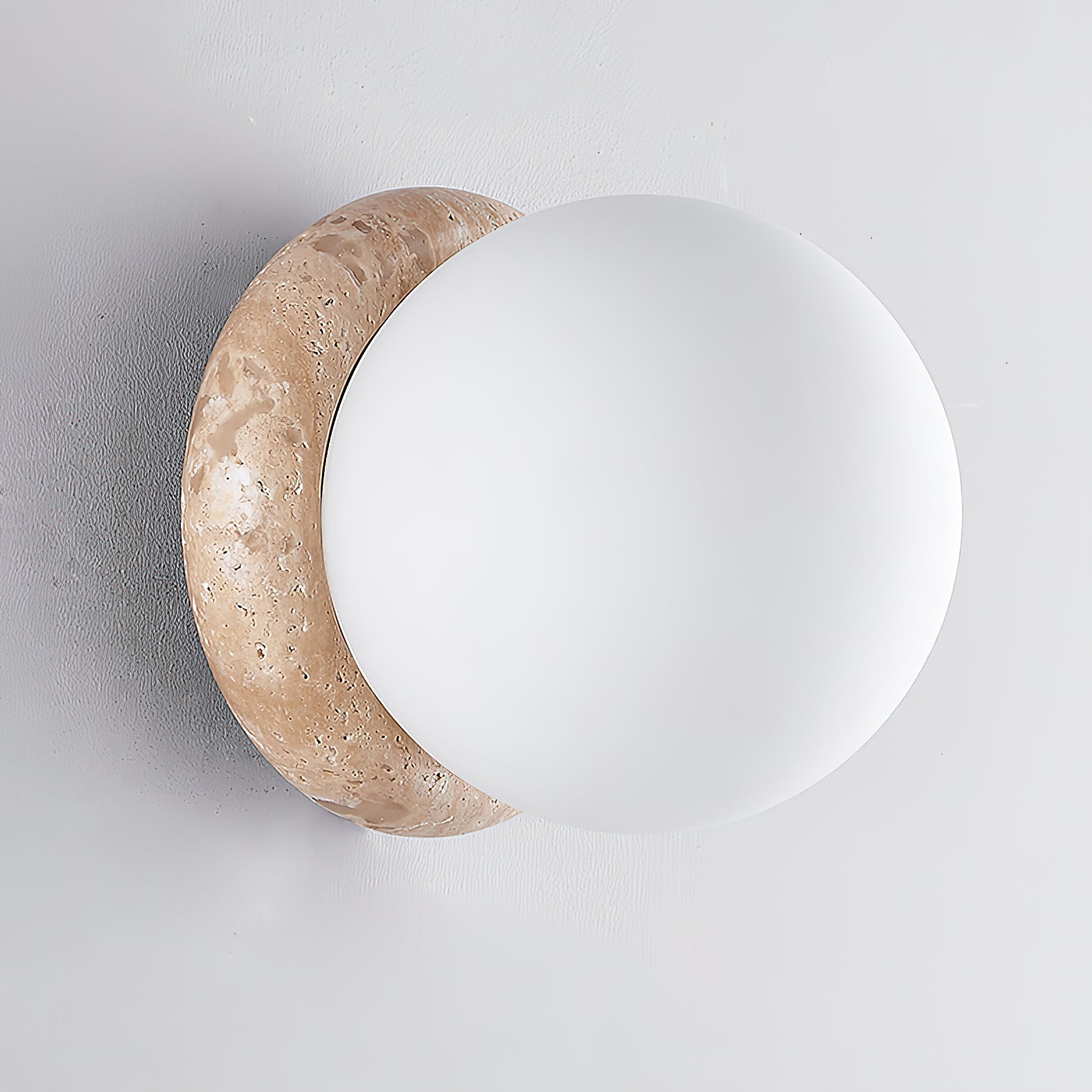 Blikuvys Modern Minimalist Travertine Glass Wall Lamp - Lamp Copper