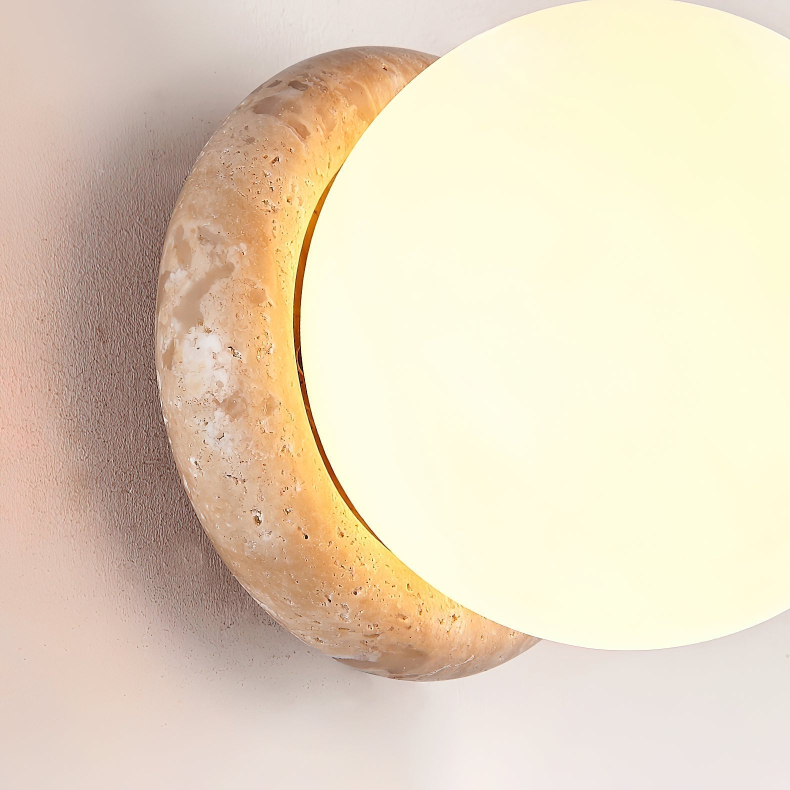 Blikuvys Modern Minimalist Travertine Glass Wall Lamp - Lamp Copper