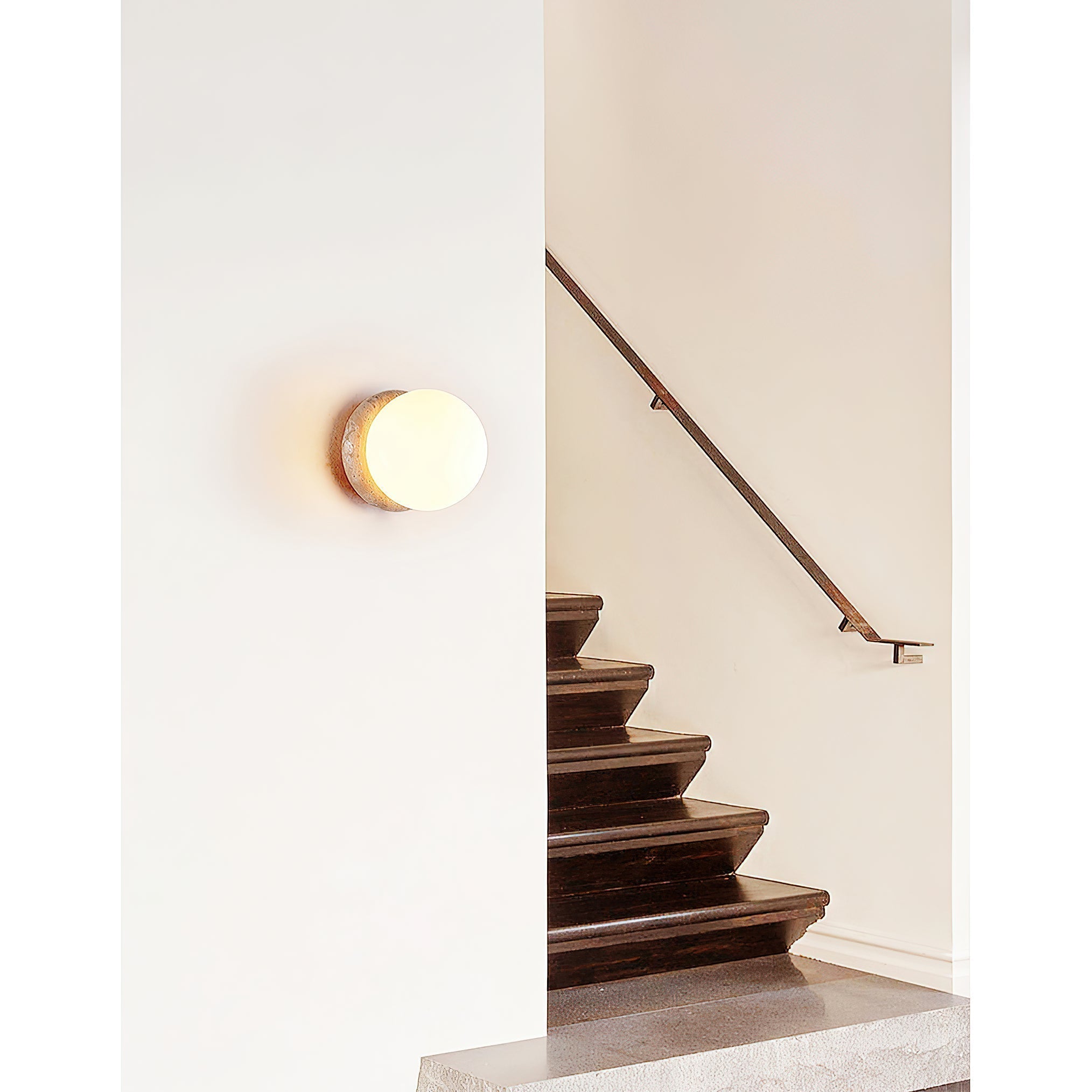 Blikuvys Modern Minimalist Travertine Glass Wall Lamp - Lamp Copper