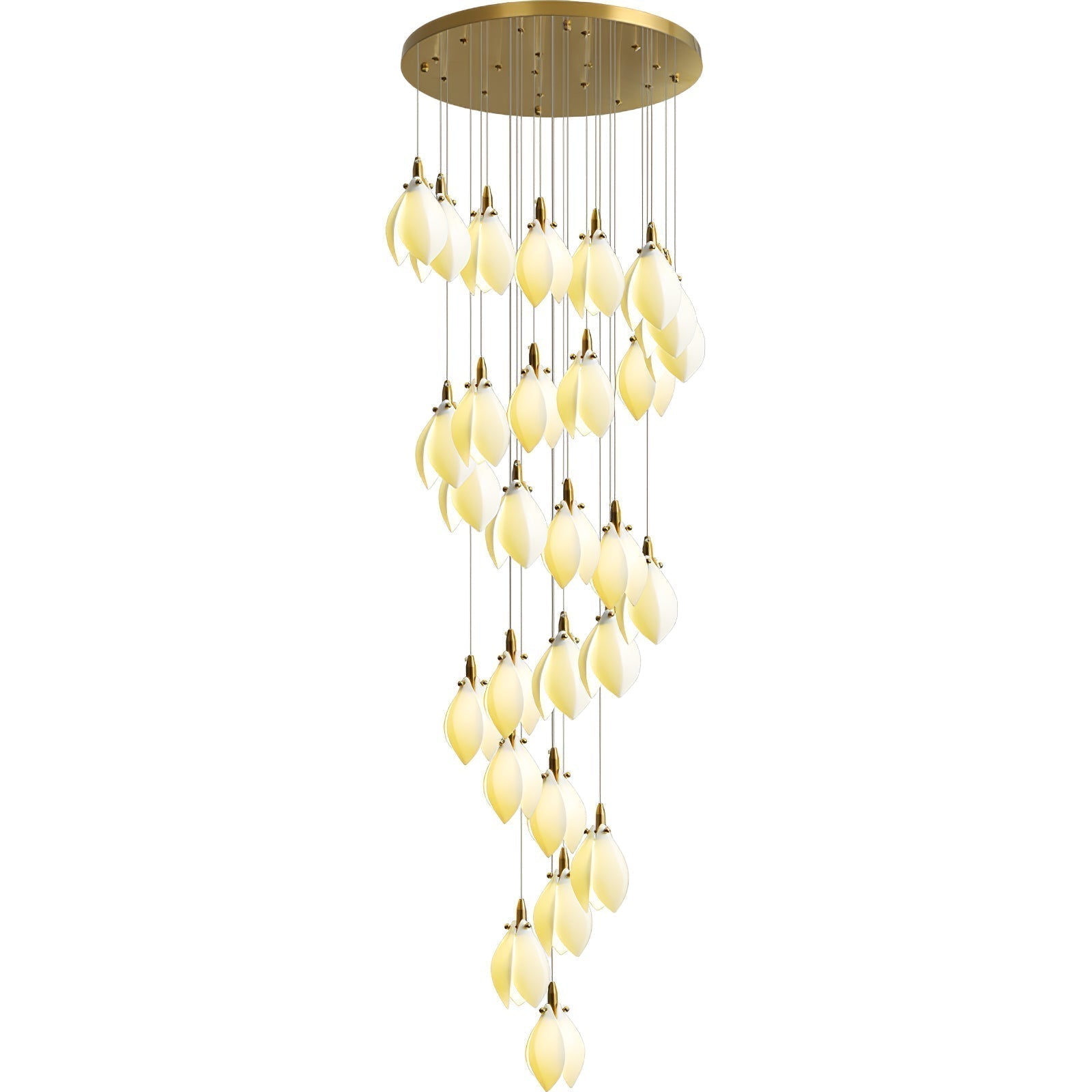 Caphayra Floral Ceramic Brass Chandelier - Letslighting