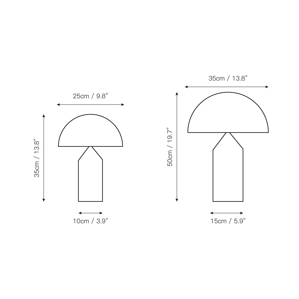 Atollo Glass Table Lamp - Lamp Copper