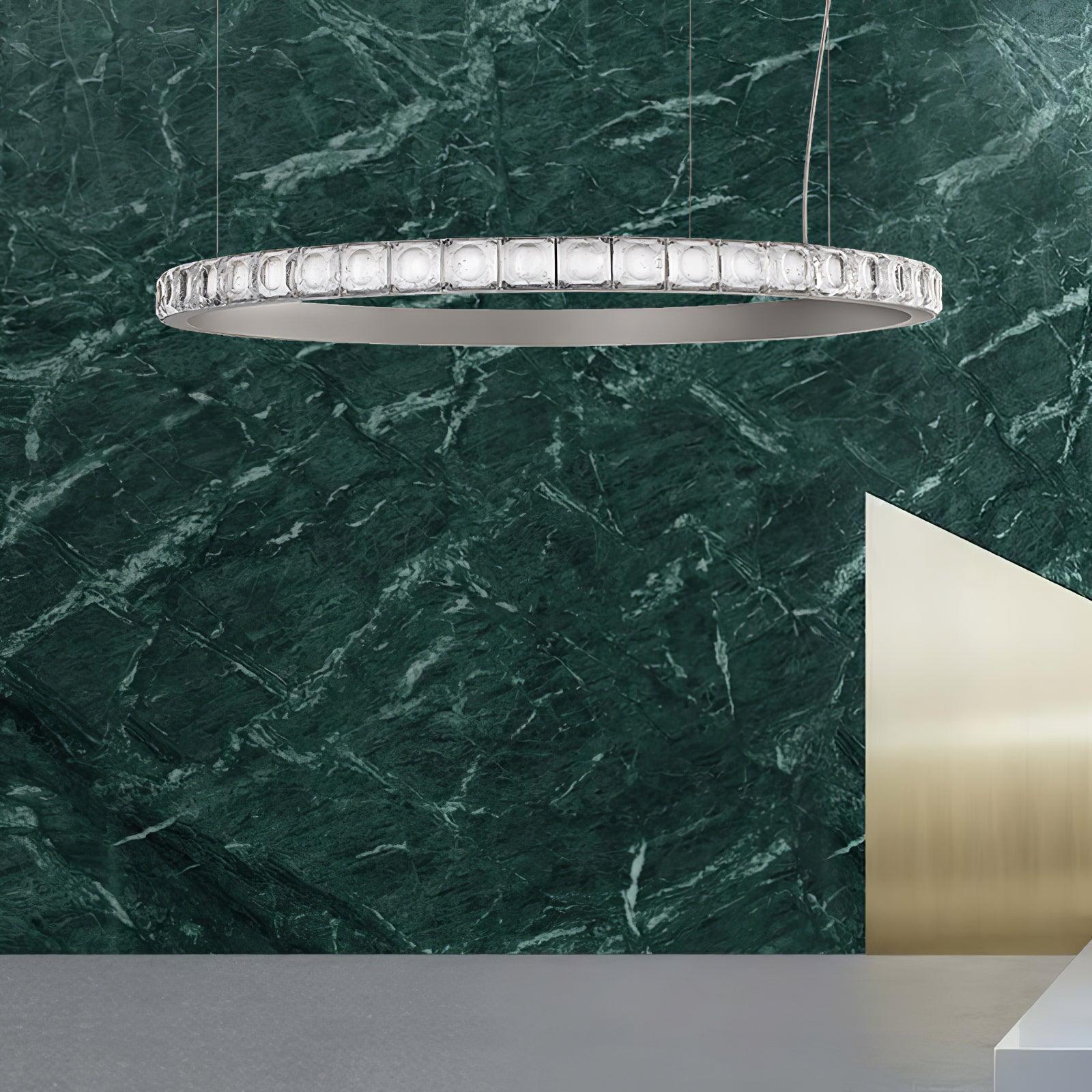 Avzorion Modern Minimalist Ring Glass Metal Chandelier - Letslighting