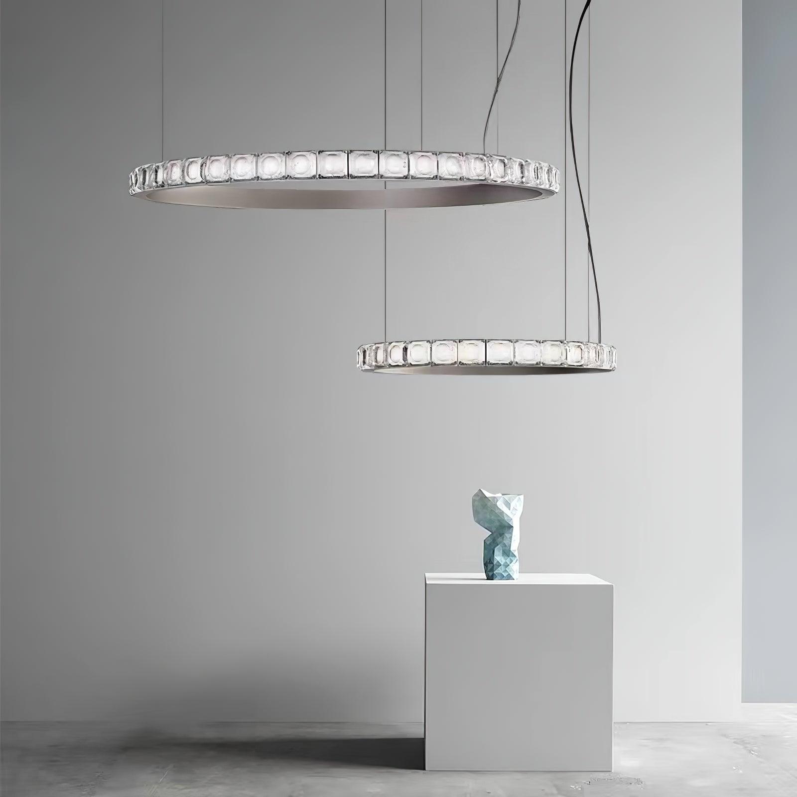 Avzorion Modern Minimalist Ring Glass Metal Chandelier - Letslighting