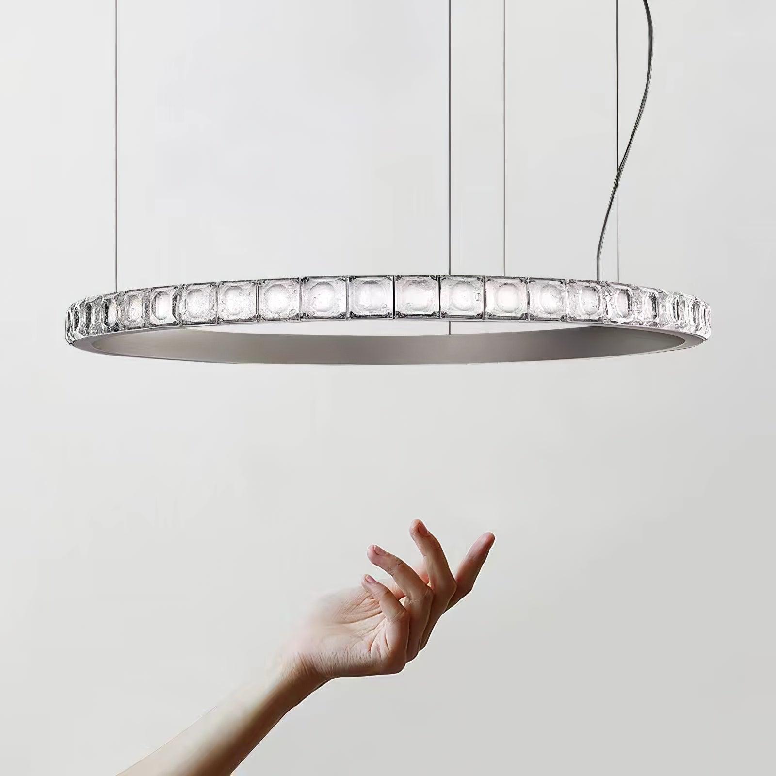 Avzorion Modern Minimalist Ring Glass Metal Chandelier - Letslighting