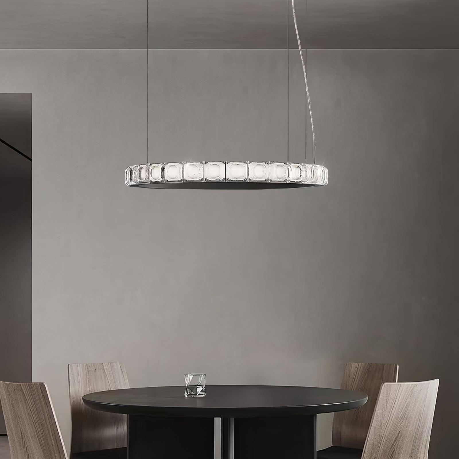 Avzorion Modern Minimalist Ring Glass Metal Chandelier - Letslighting