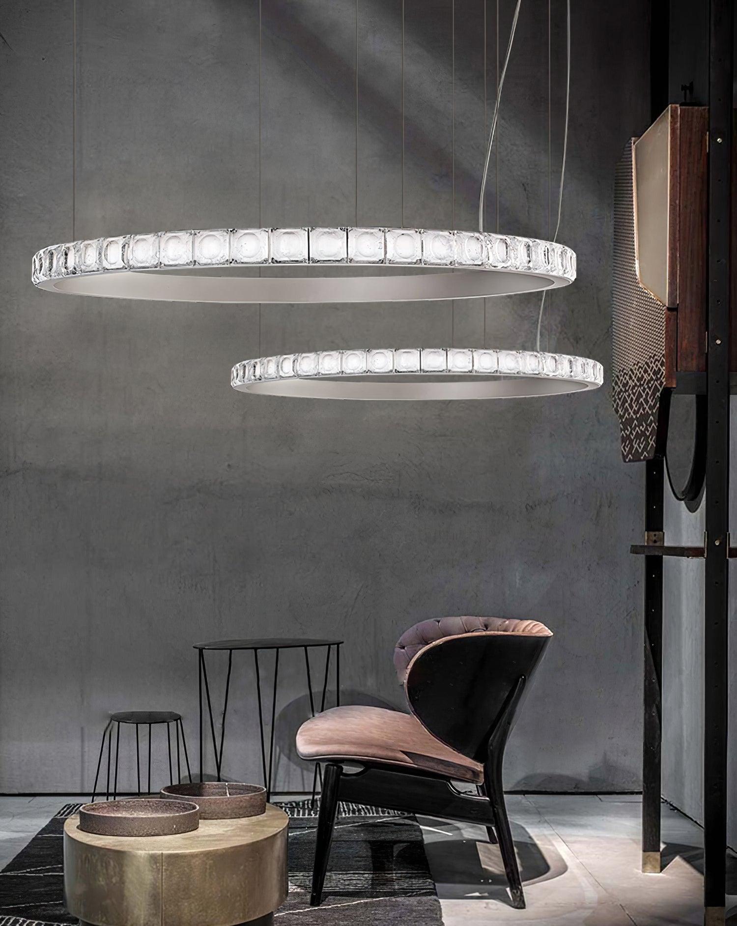 Avzorion Modern Minimalist Ring Glass Metal Chandelier - Letslighting