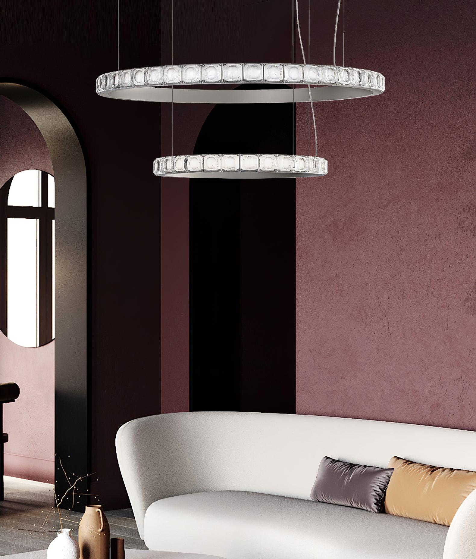 Avzorion Modern Minimalist Ring Glass Metal Chandelier - Letslighting