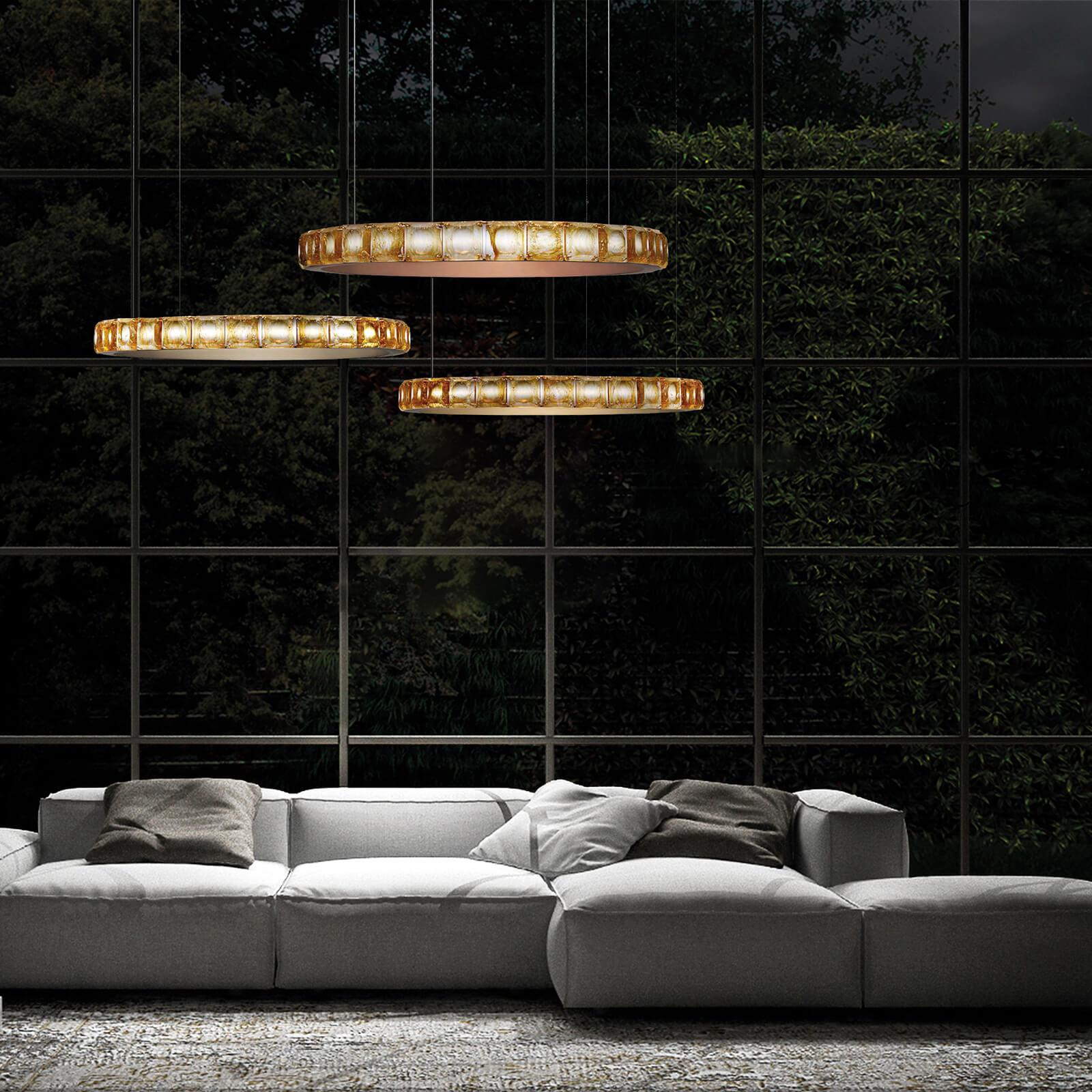 Avzorion Modern Minimalist Ring Glass Metal Chandelier - Letslighting