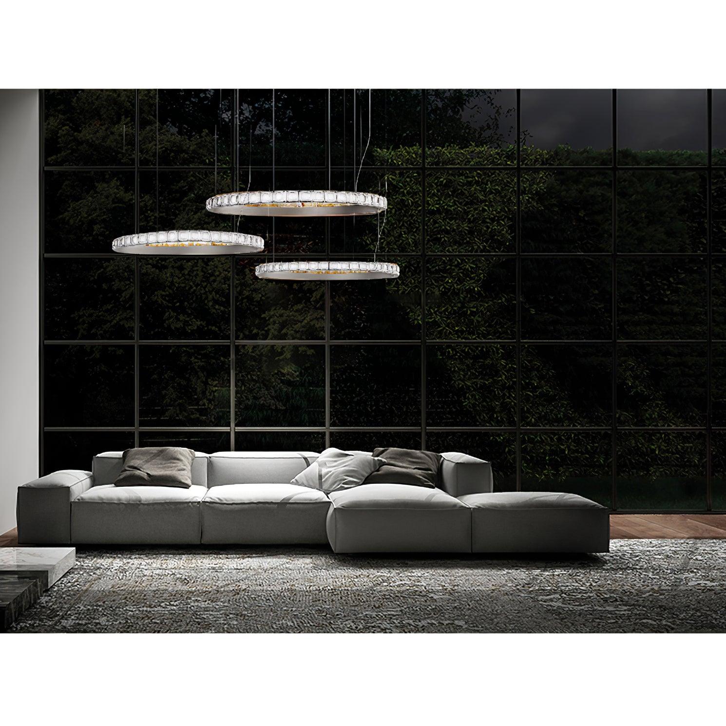 Avzorion Modern Minimalist Ring Glass Metal Chandelier - Letslighting