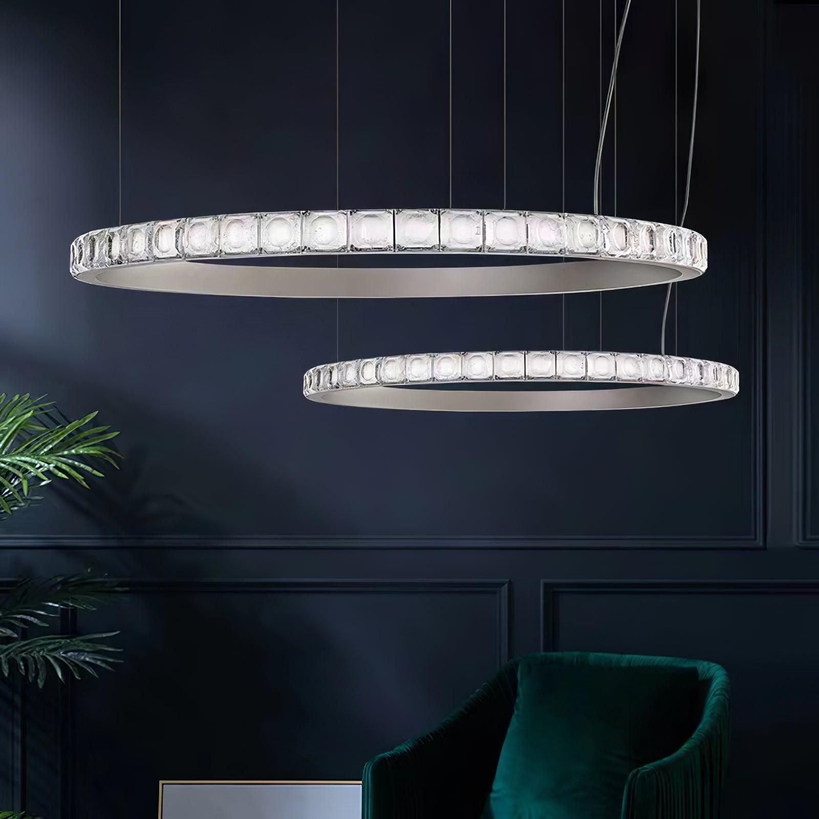 Avzorion Modern Minimalist Ring Glass Metal Chandelier - Letslighting