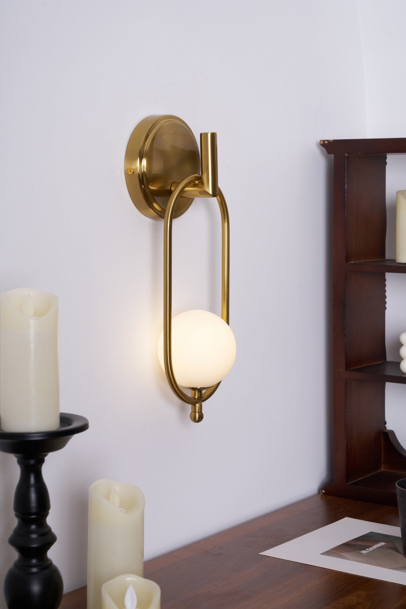 Cumirisra Modern Minimalist Brass Glass Wall Light - Letslighting