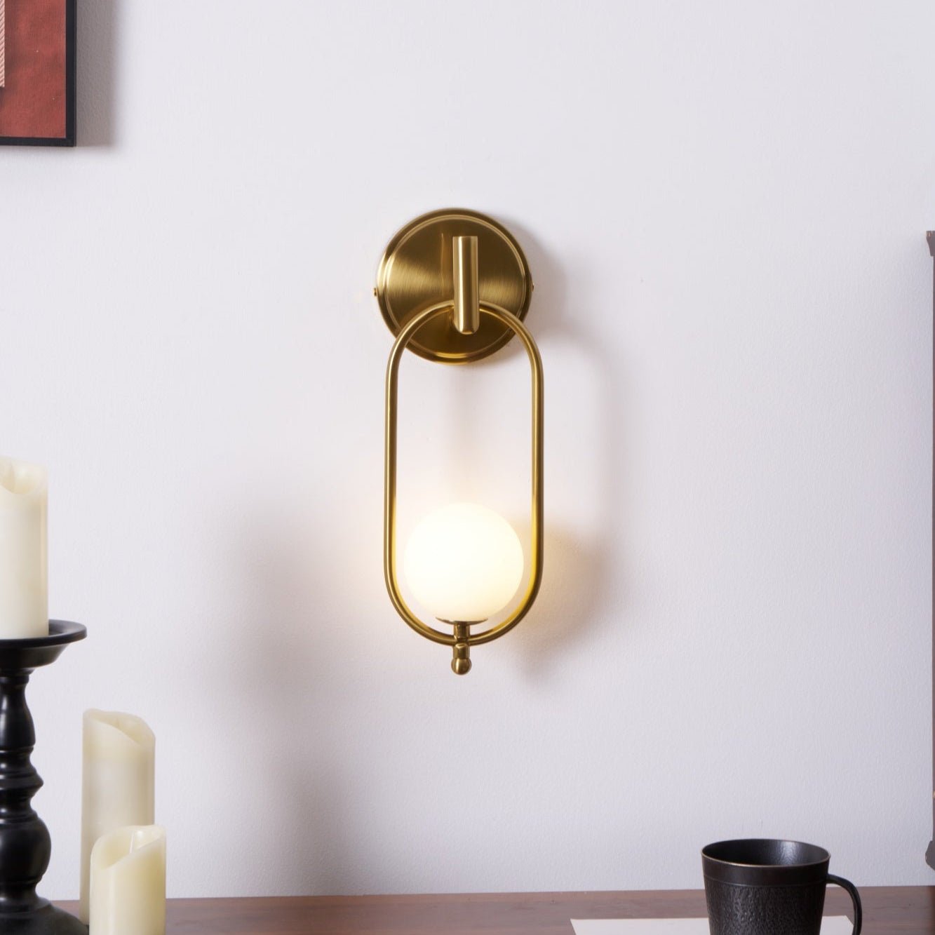 Cumirisra Modern Minimalist Brass Glass Wall Light - Letslighting