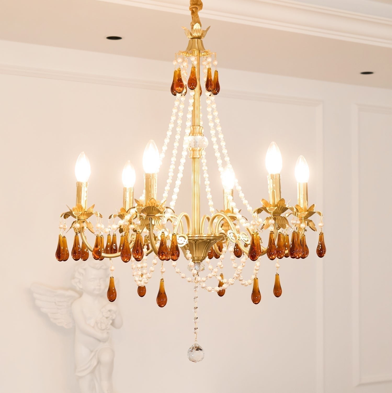 Ormirara Postmodern Luxury Amber Crystal Chandelier - Letslighting