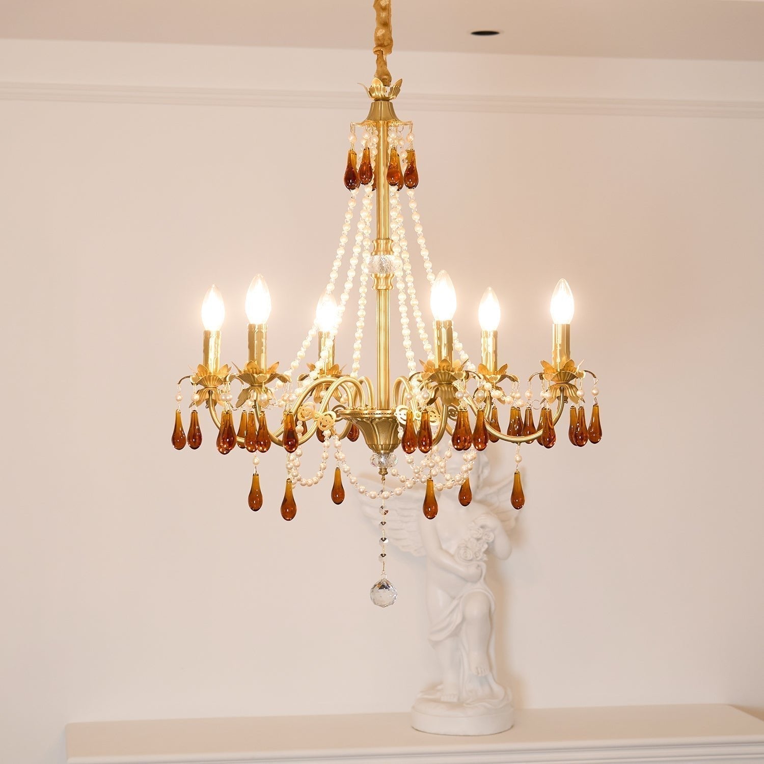 Ormirara Postmodern Luxury Amber Crystal Chandelier - Letslighting