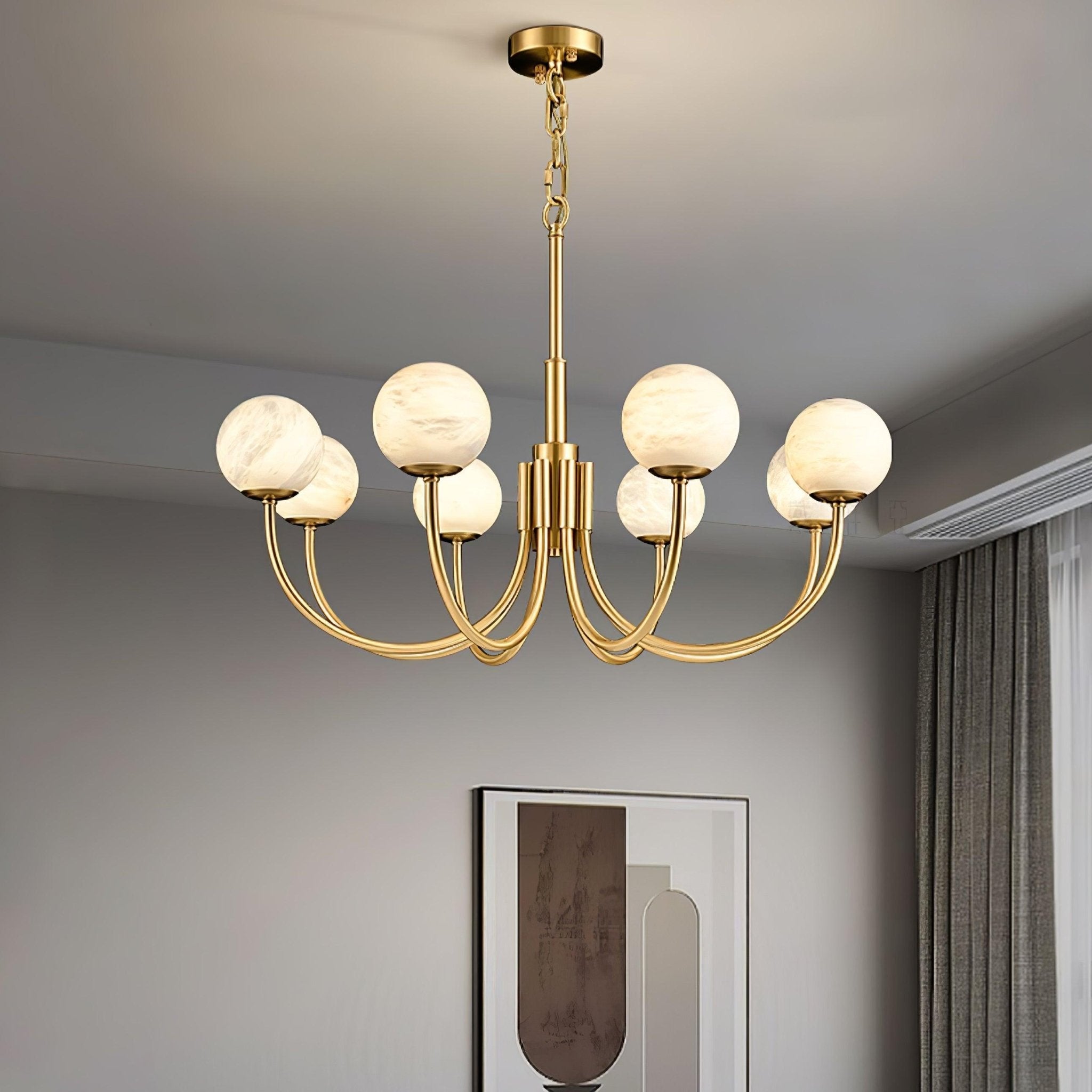 Alira Vintage Alabaster Chandelier Light - Letslighting
