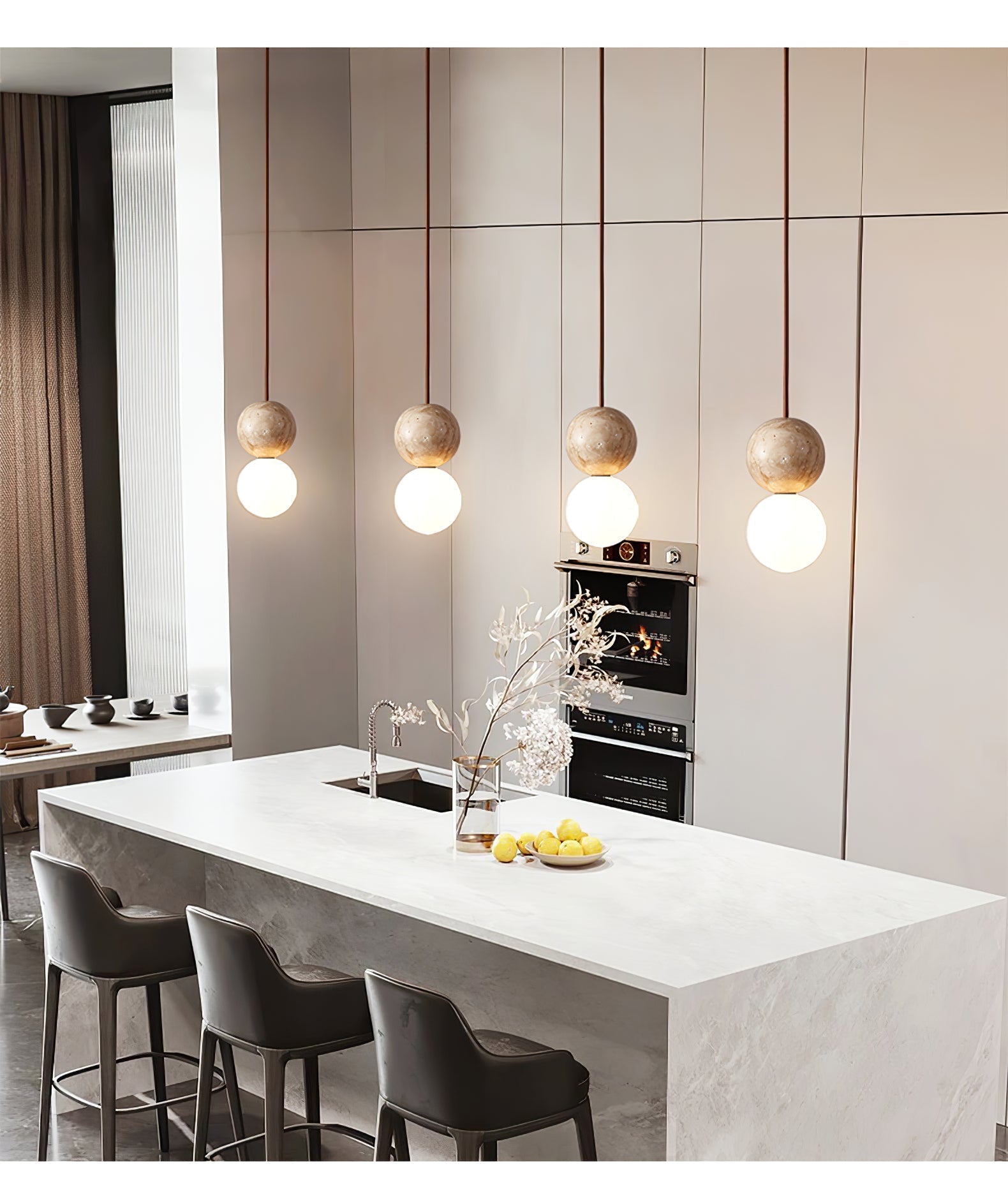 Luna Travertine Pendant Light - Letslighting