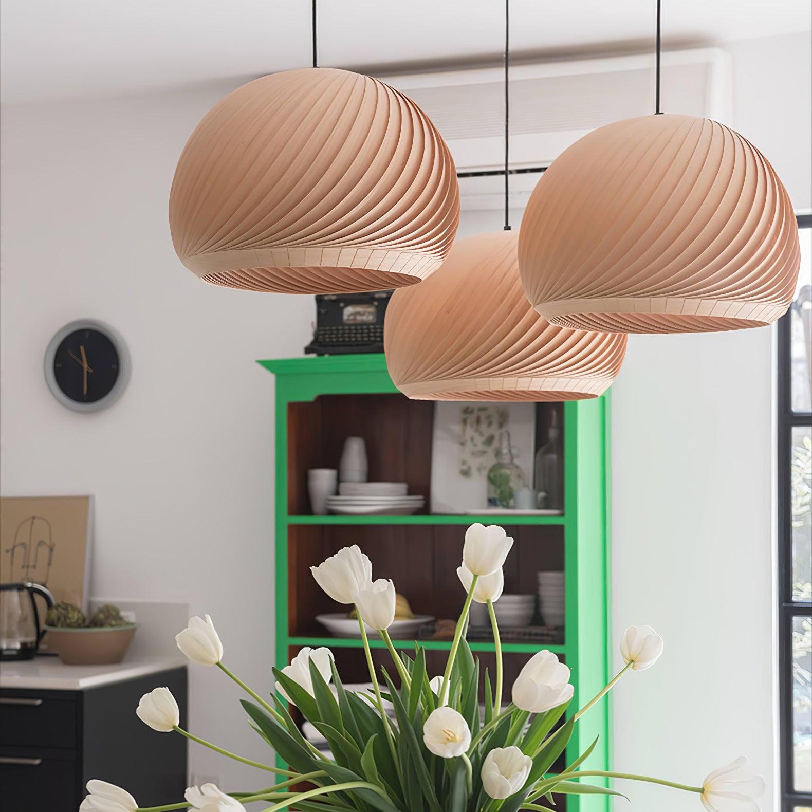 Spiral Vintage Wood Pendant Lamp - Letslighting