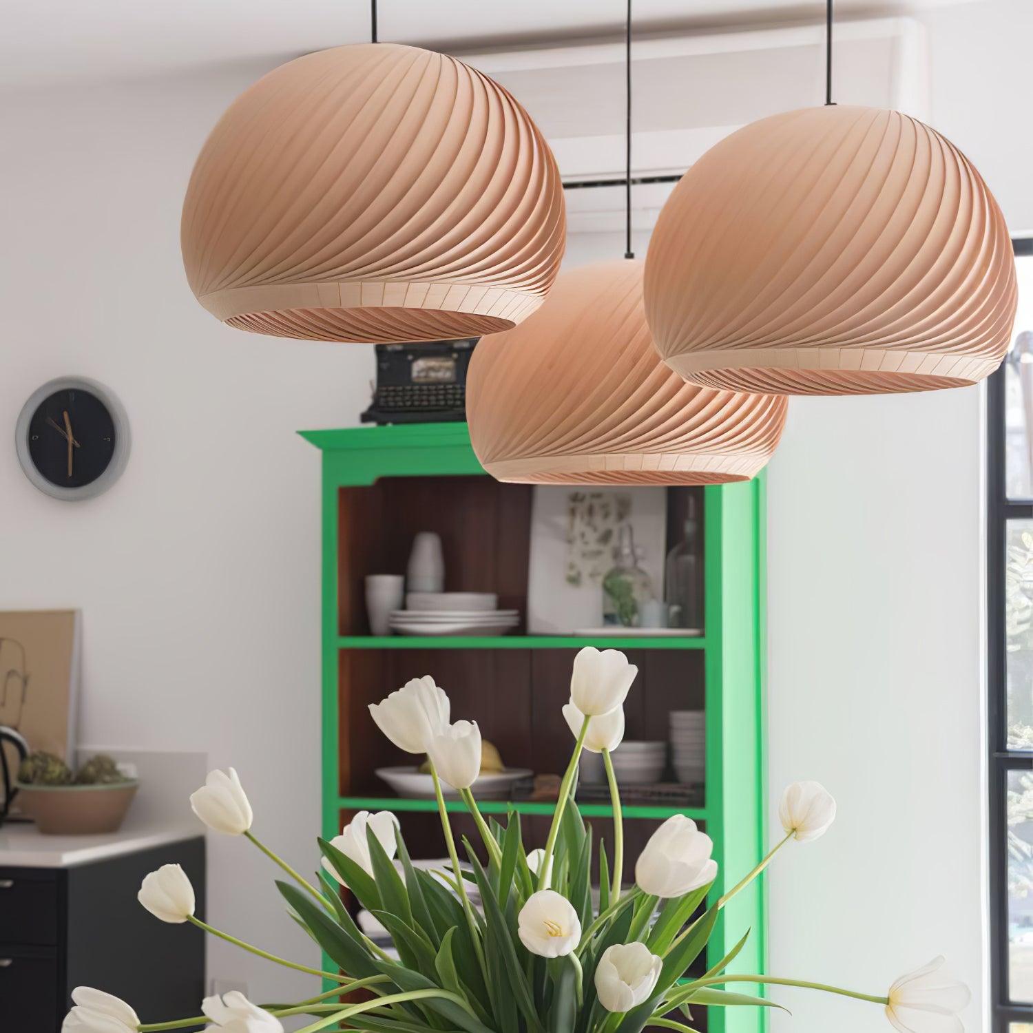 Spiral Vintage Wood Pendant Lamp - Letslighting